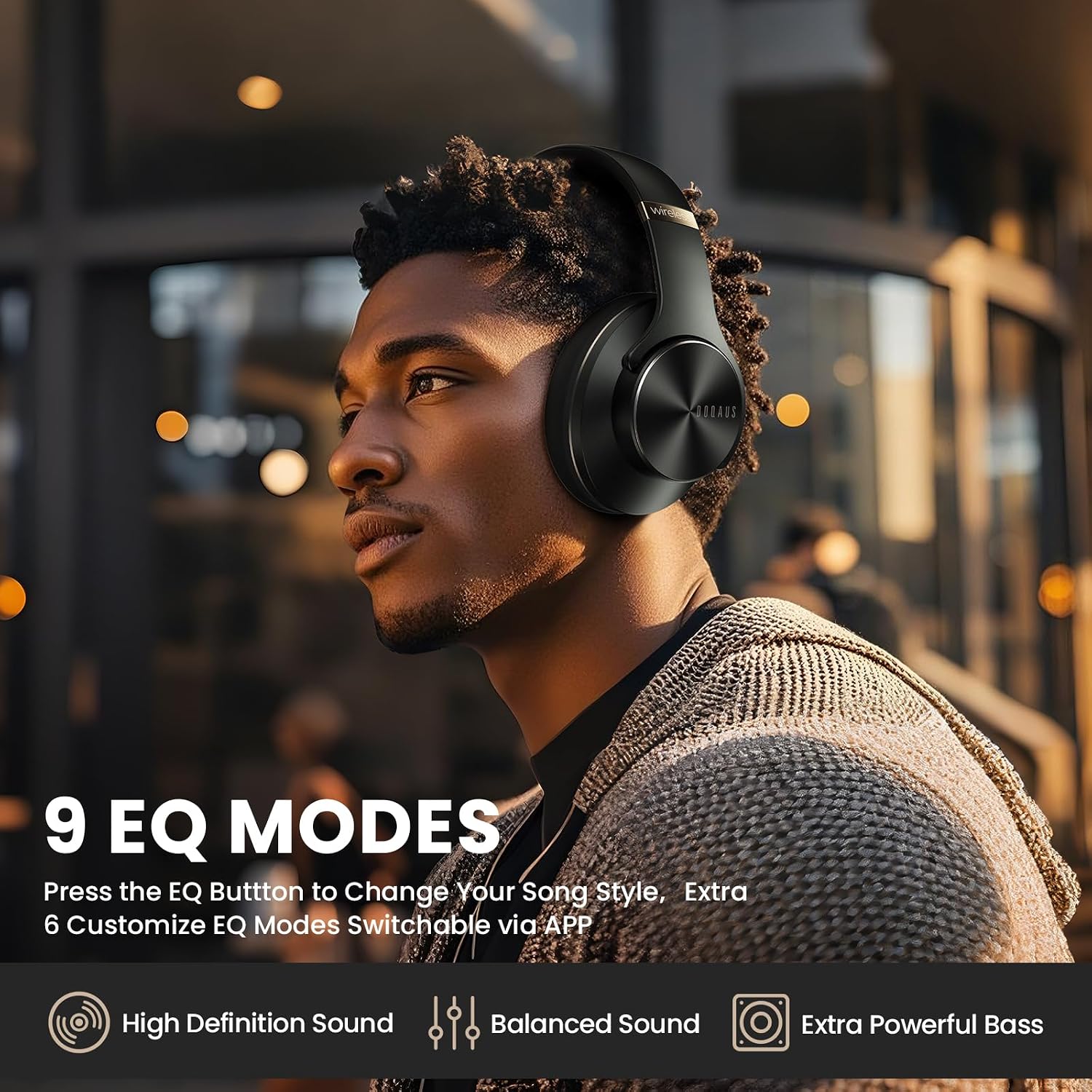 Detalle de DOQAUS Bluetooth Headphones 90 hrs playback