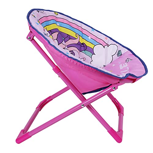Detalle de Outplea Regenbogen Einhorn Kinder Campingstuhl Faltbar – Rosa Mondstuhl KLappbar, Tragbarer Kleinkindstuhl für Garten, Picknick und Camping