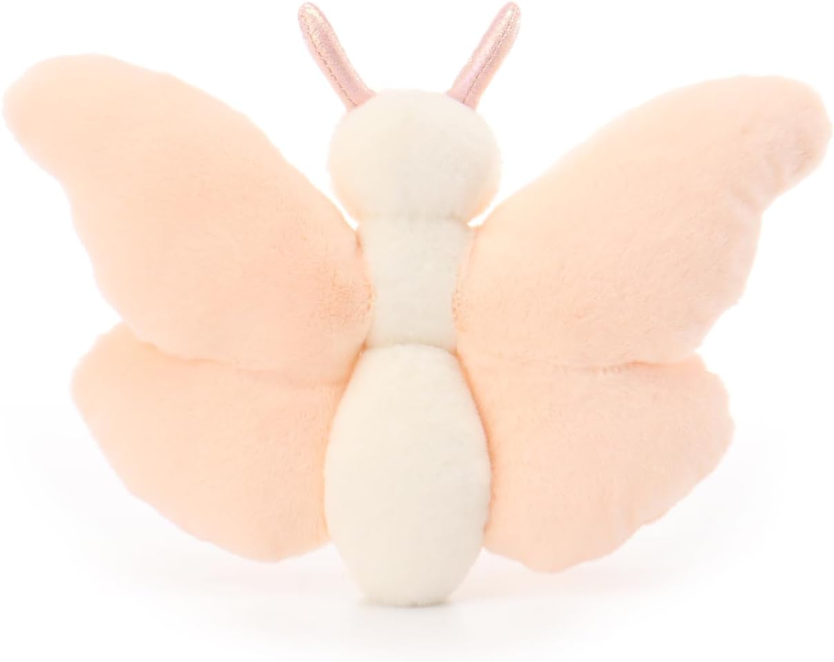 Thumbnail 4 de Apricot Lamb Flesh Pink Butterfly Plushie — 7.5 Inches, Handmade Baby Toy