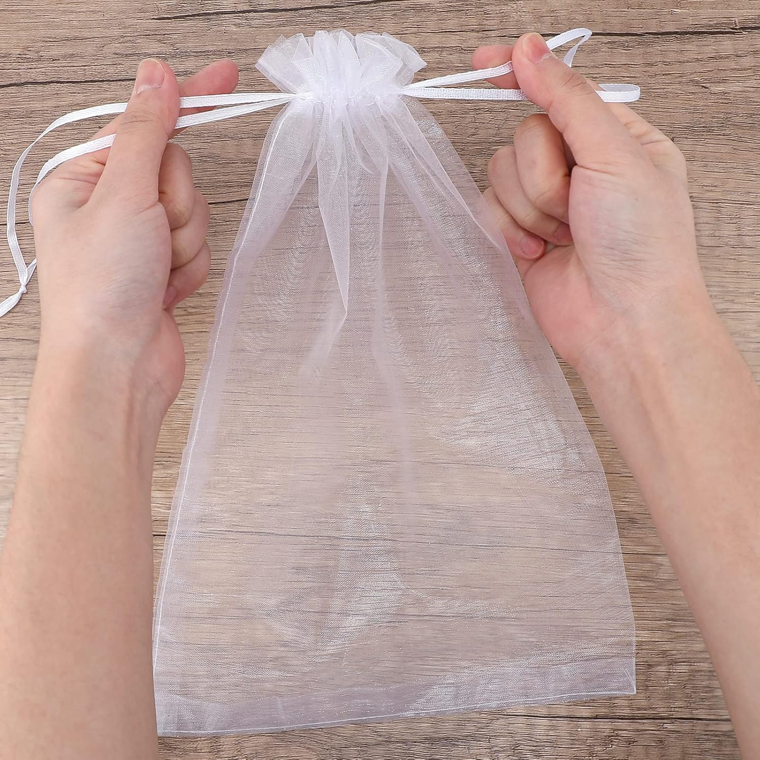 Thumbnail 2 de G2PLUS Weiß Organzasäckchen Groß 20x30 cm (50 Stück) mit Kordelzug – Geschenkbeutel für Hochzeit & Lavendel