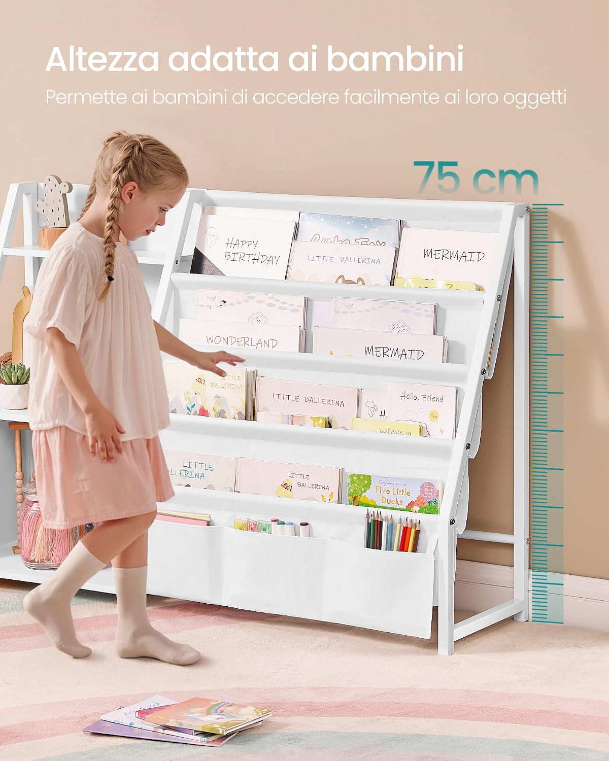 Thumbnail 5 de SONGMICS GKR024W01 Libreria per bambini 75 cm
