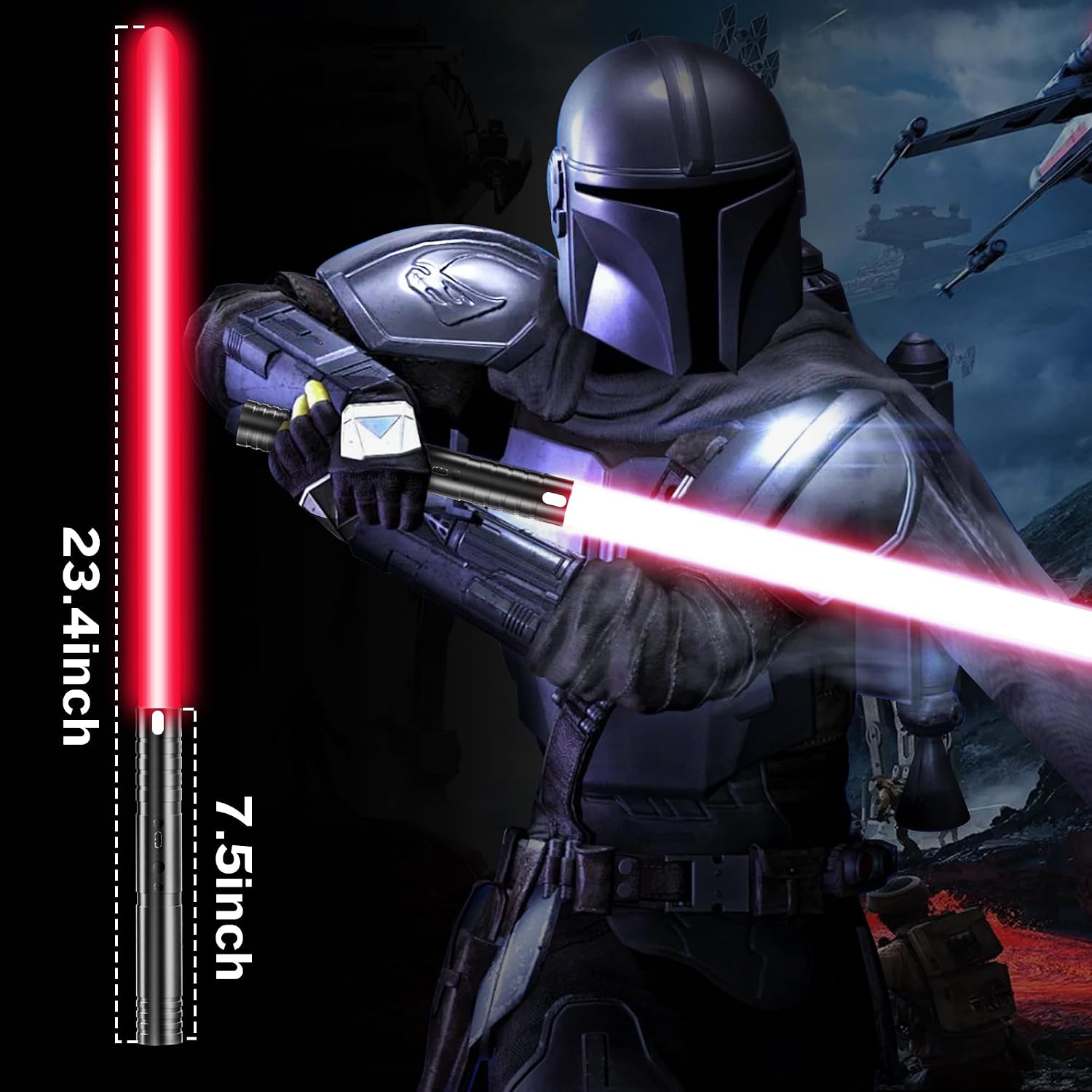 Detalle de Lightsaber Lightsabers with FX Sound Motion Sensitive — RGB 15 Color Light-Up Toy Sword for Kids