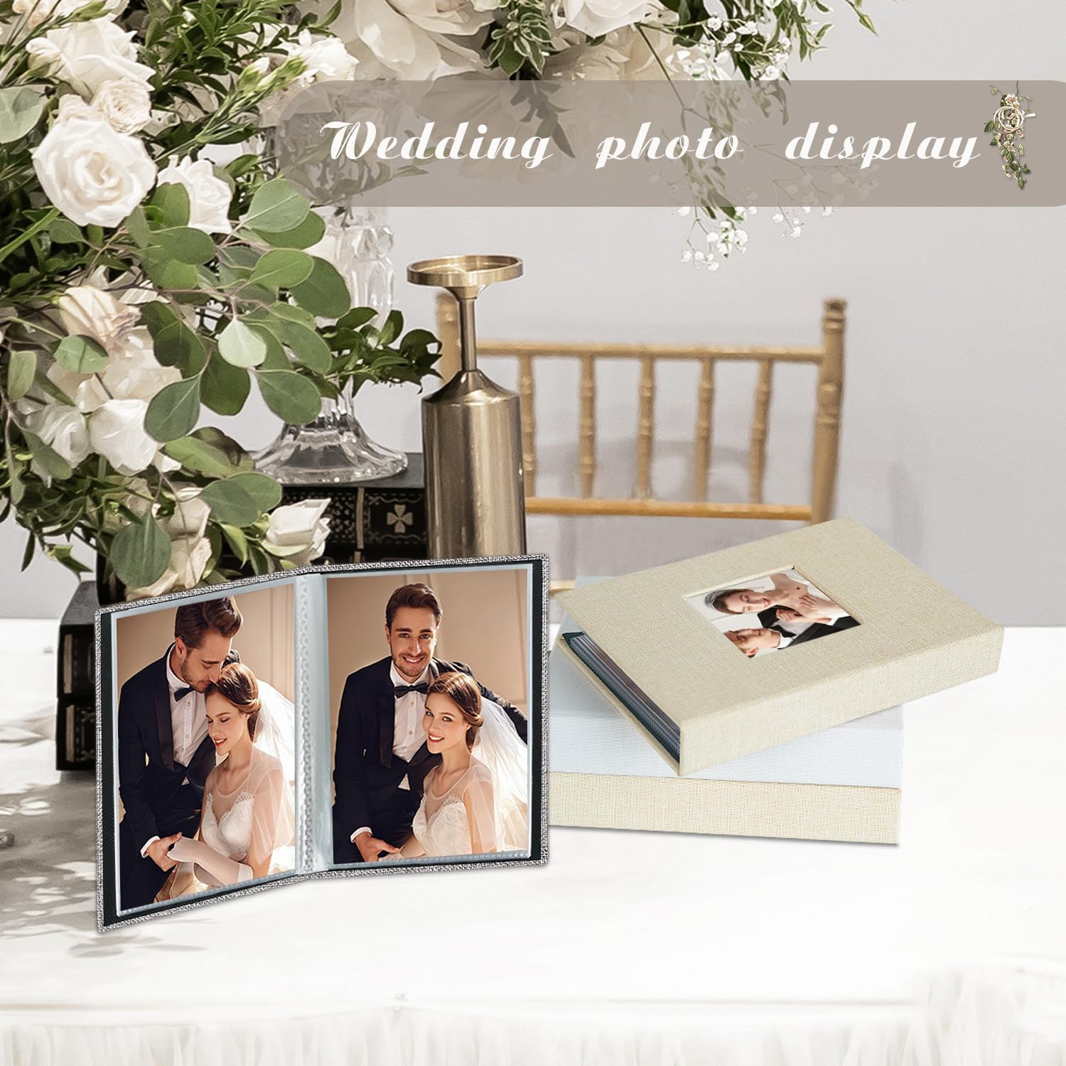 Thumbnail 3 de Miaikoe Small Photo Album 6x4 (2 Packs) – Linen, Top Loading, 50 Pockets per Album, Holds 100 Photos (Grey) – Ideal for Family, Weddings and Baby Memories