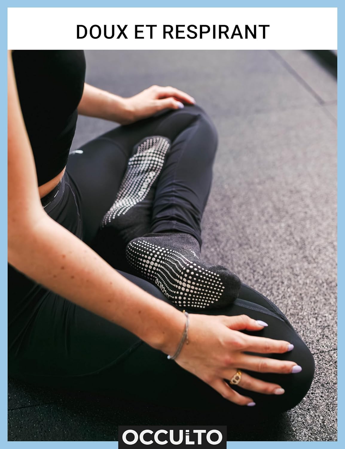 Detalle de Occulto chaussettes de yoga unisexe Mady (lot de 2 à 4 paires) : amorti et antidérapant