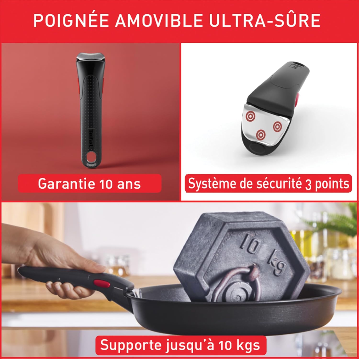 Thumbnail 5 de Tefal Ingenio Emotion L897S504 – lot 2 poêles + 2 casseroles avec poignée amovible, induction, inox