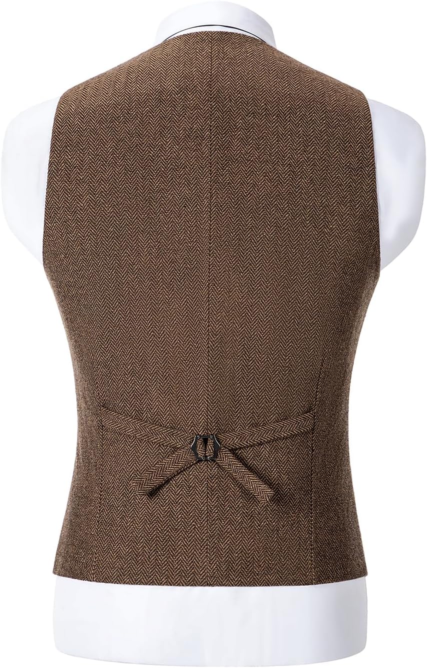 Detalle 2 de Solovedress Herren Anzugweste aus Wolle – Vintage Regular Fit, gestreift