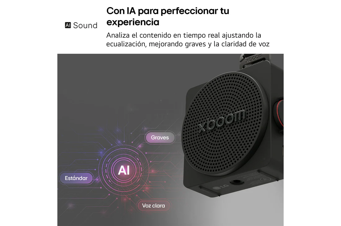 Detalle 2 de LG xboom Mini: altavoz inalámbrico 5W con IP67 y 10h de batería ( Gris )