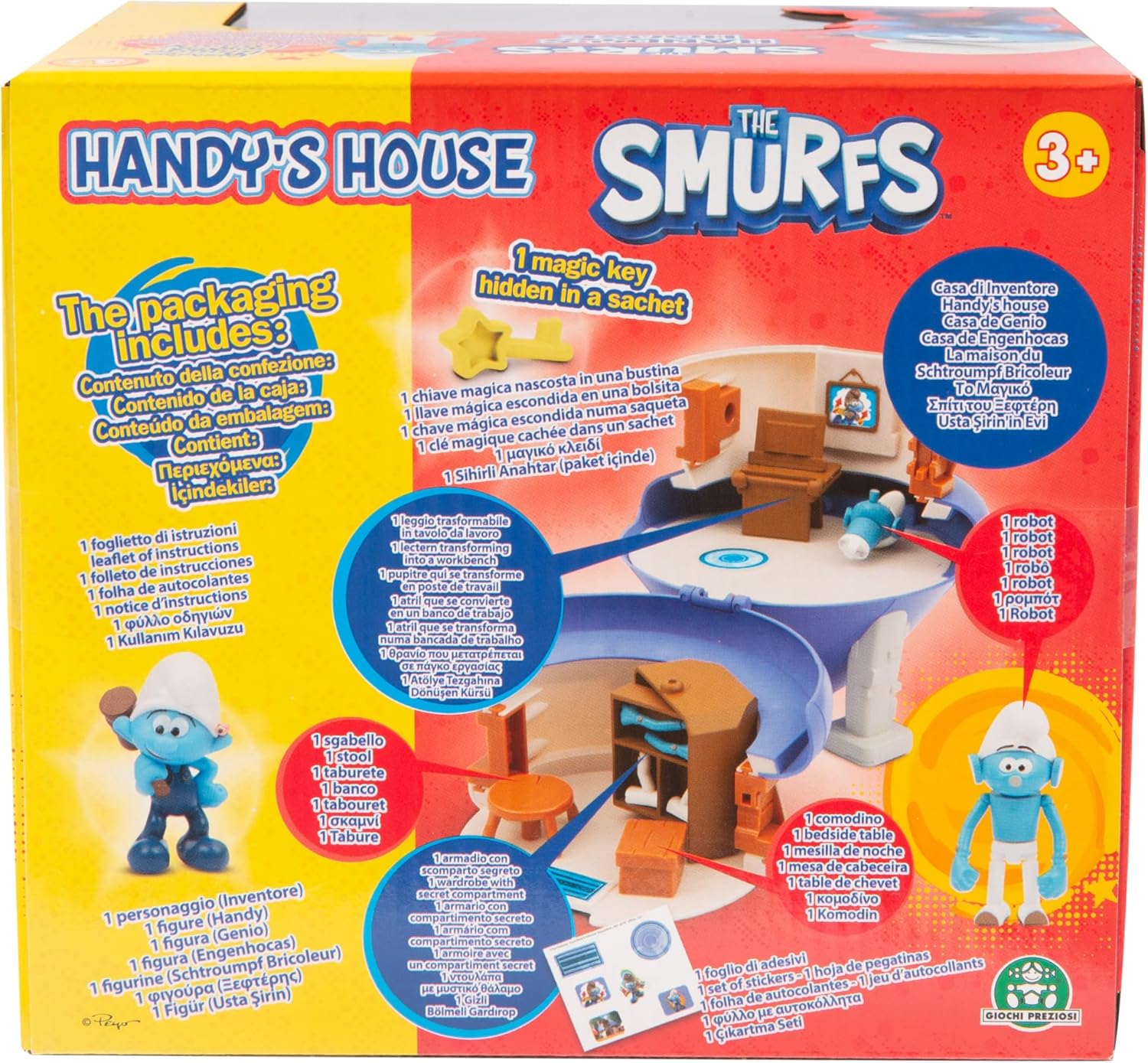 Detalle de The Smurfs Les Schtroumpfs – Maison magique et figurine Bricoleur (5,5 cm) avec accessoires