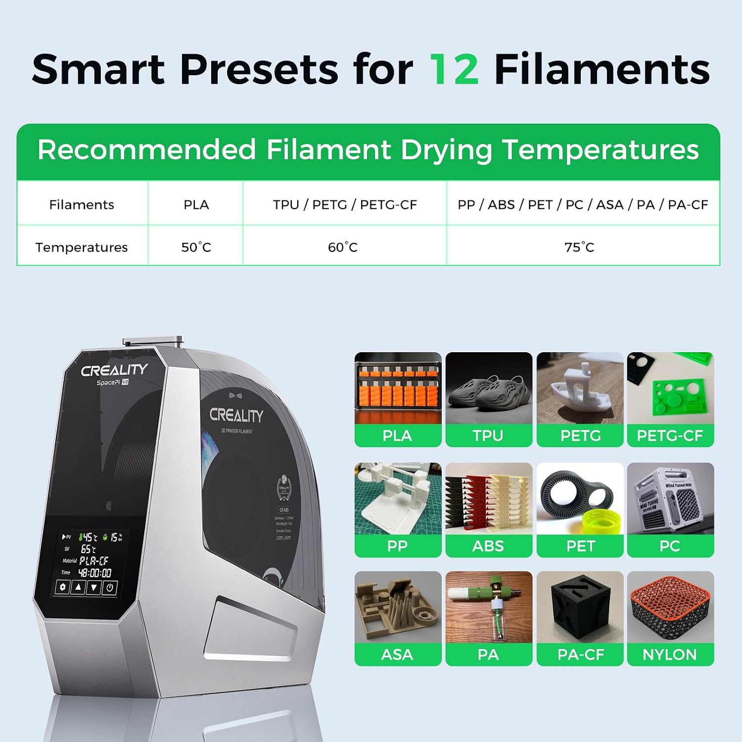 Thumbnail 5 de Creality Space Pi V2 DB-04 Filament Dryer, 75°C, 360° PTC Heating