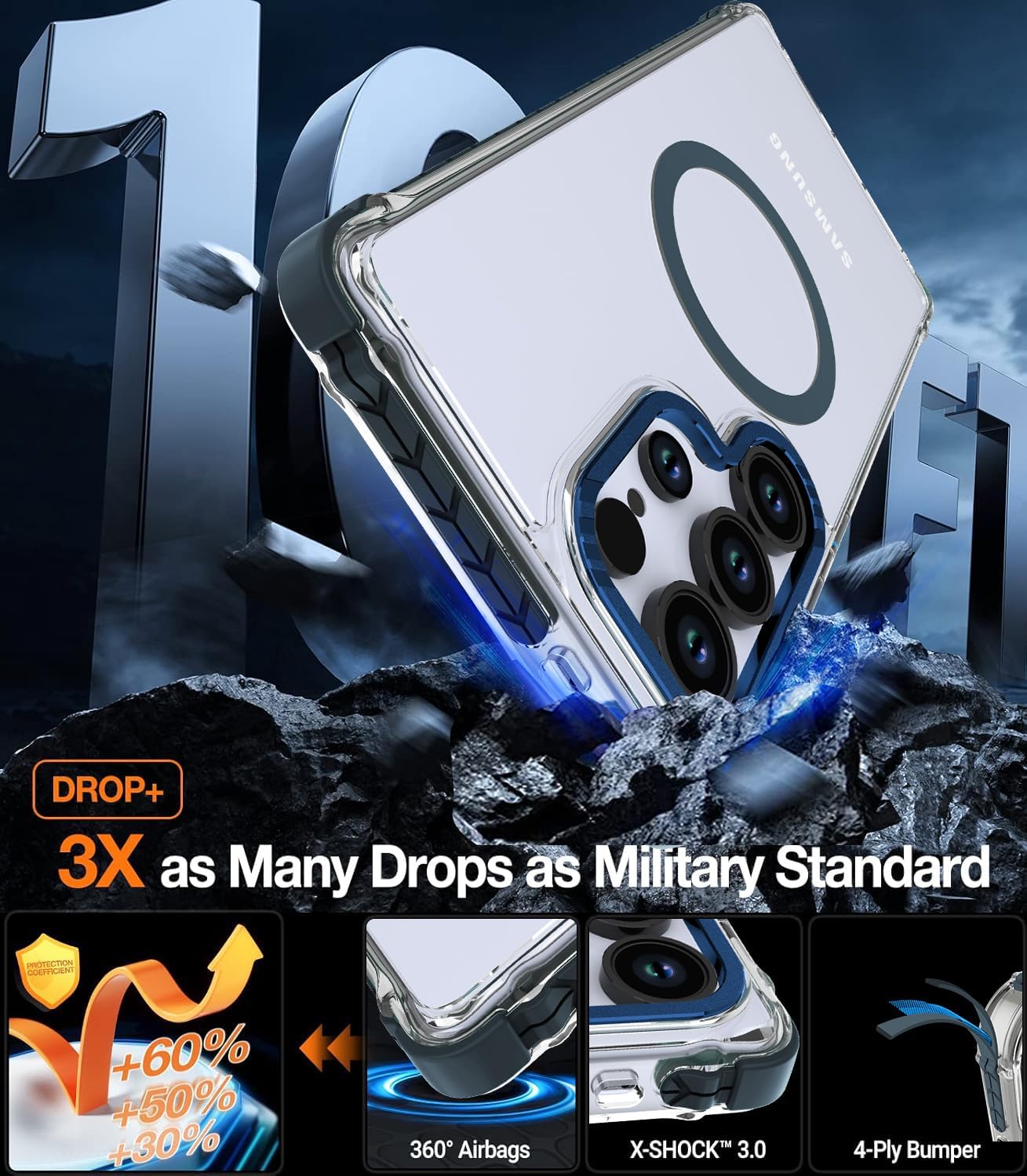 Thumbnail 2 de DEERLAMN Strong Magnetic Case for Galaxy S25 Ultra 6.9-Inch