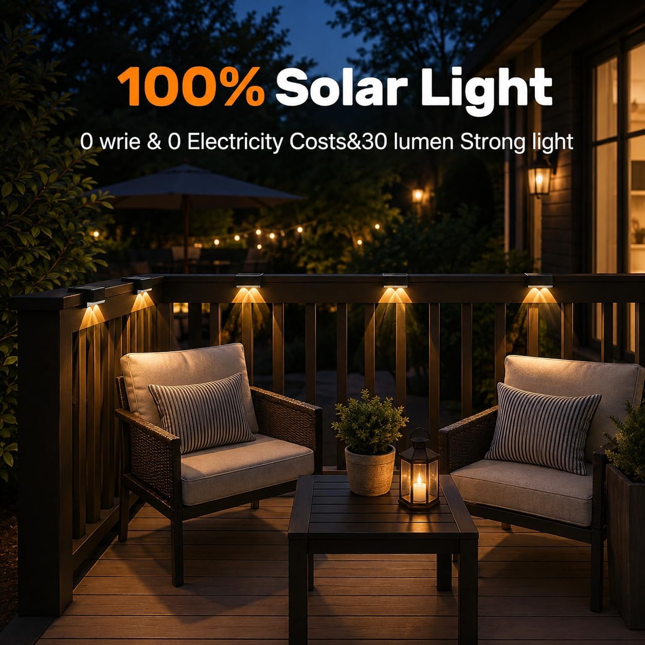 Thumbnail 4 de FIONSUN Solar Fence Lights, 12-Pack