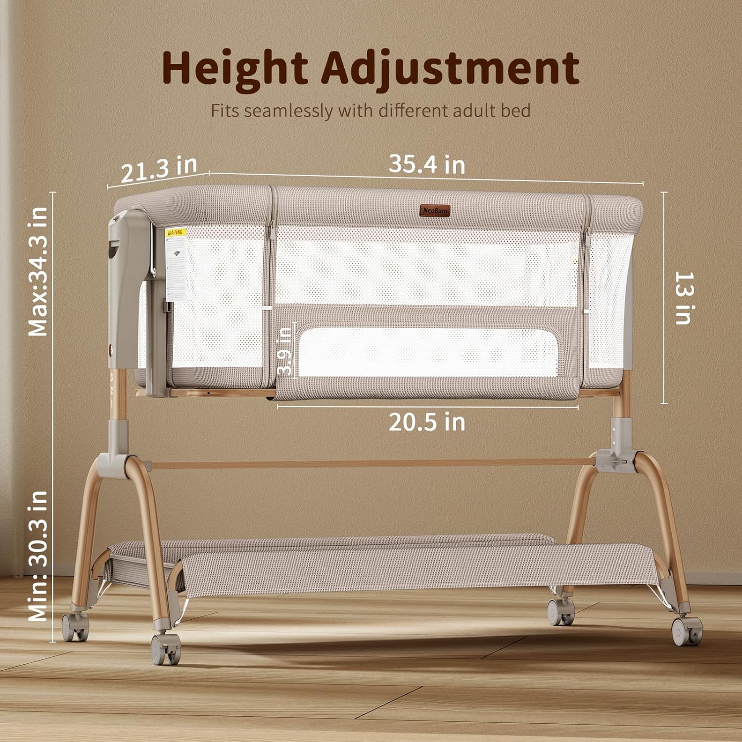 Thumbnail 6 de NeoBorn 3 in 1 Baby Bassinet: Bedside, Rocking, and Standalone Crib