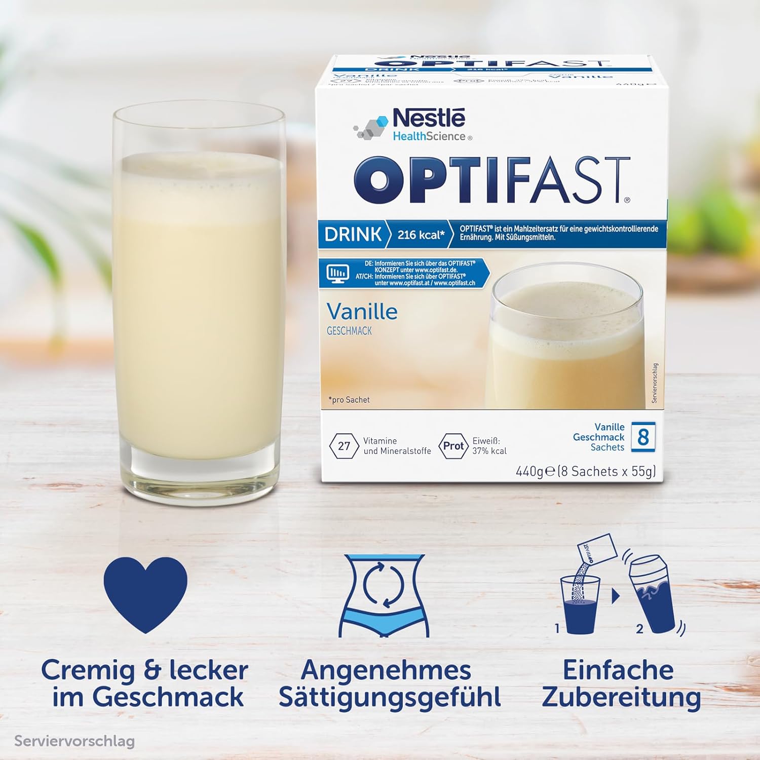 Thumbnail 3 de OPTIFAST Diät Shake Vanille als eiweißreicher Mahlzeitersatz (8 x 55 g) zum Abnehmen