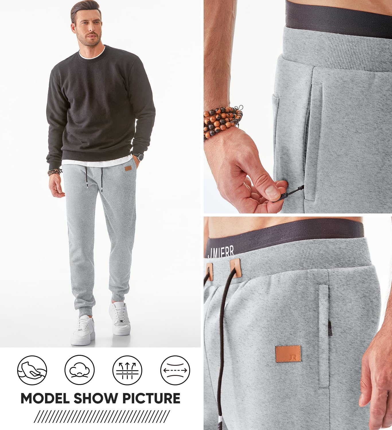 Thumbnail 4 de JMIERR Jogginghose Herren Warm mit Taschen