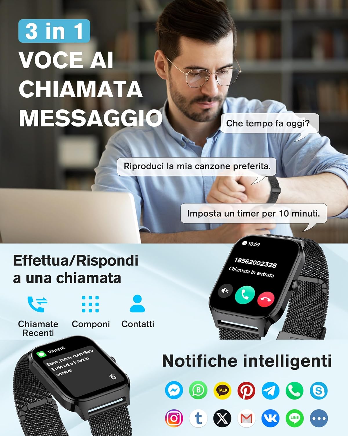 Detalle 2 de KALINCO Smartwatch 1.85” IA