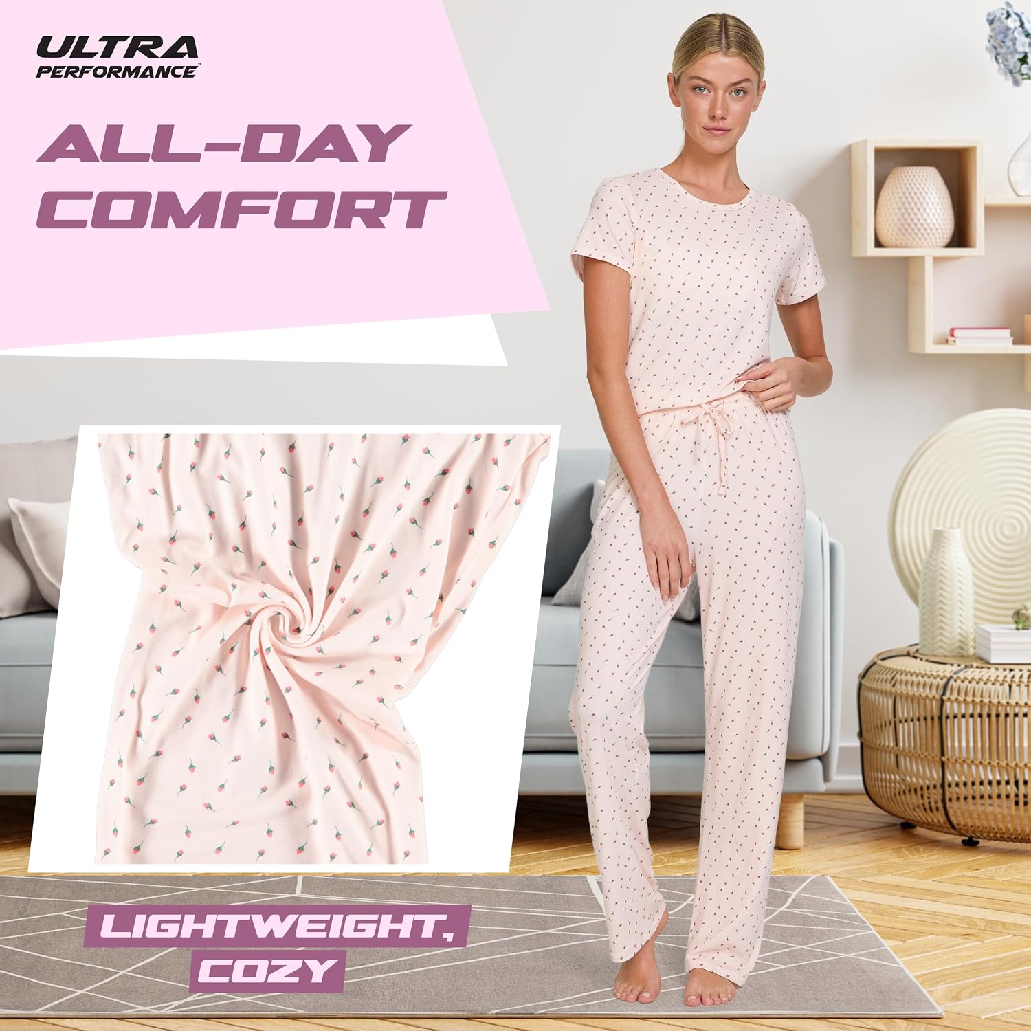 Detalle de Ultra Performance 2 Pack Pajama Set for Women – Soft, Relaxed 2-Piece Loungewear