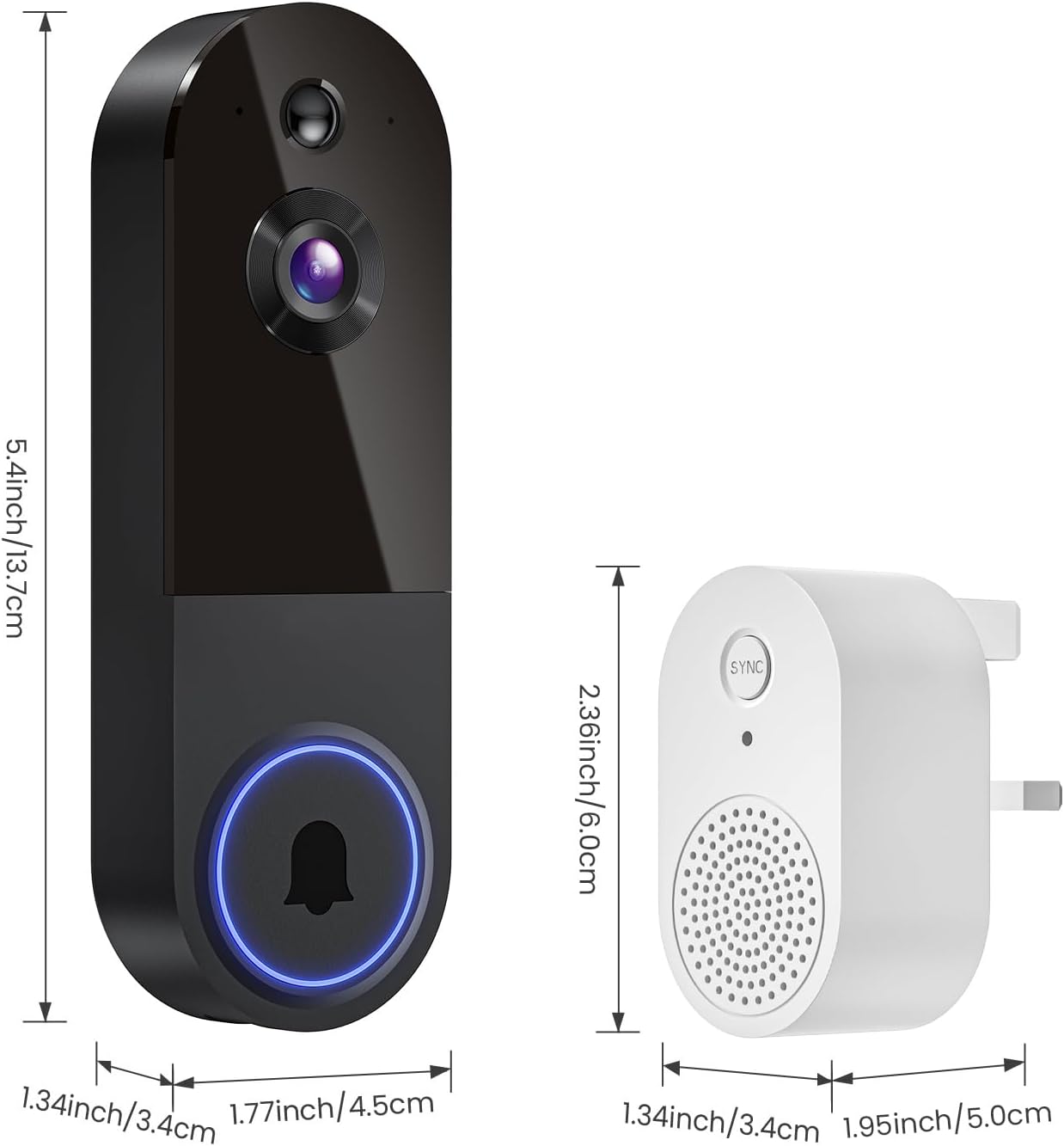 Thumbnail 6 de FineLuck 1080P Video Doorbell Camera Wireless — Battery Powered, AI Detection & 2-Way Talk