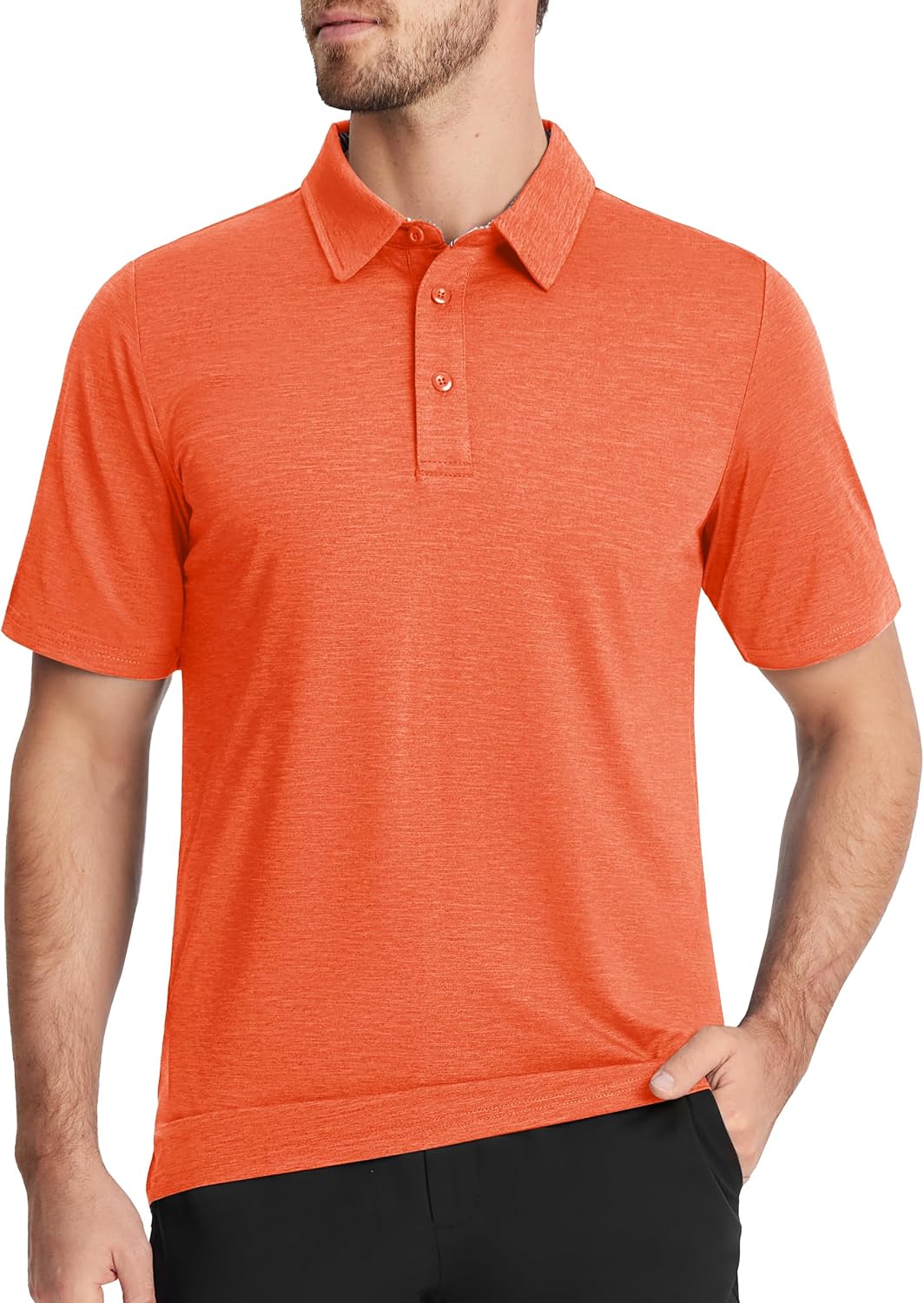 Detalle de TACVASEN Men's Golf Polo Shirt, Lightweight Quick-Dry, 3-Button