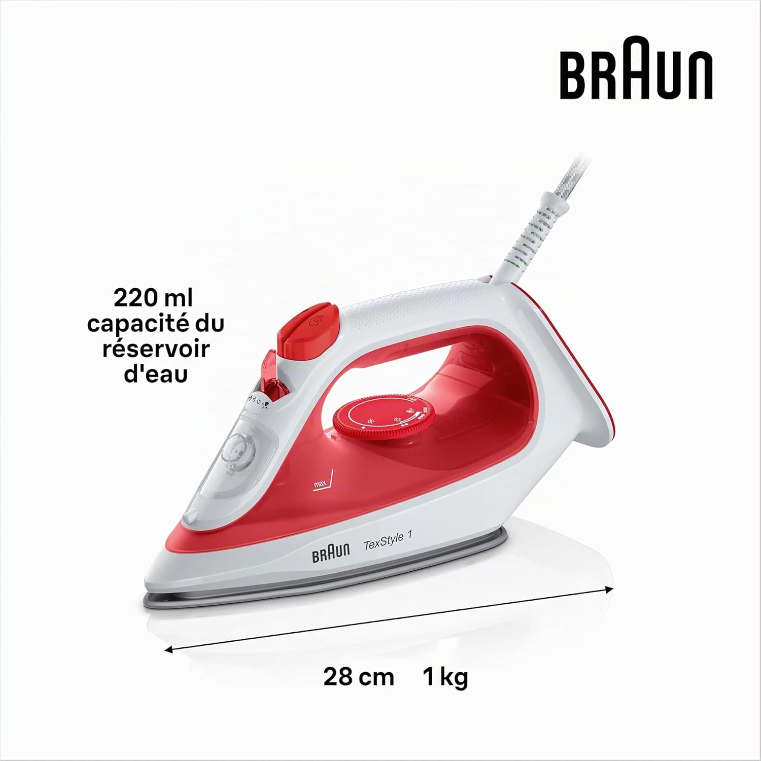 Thumbnail 2 de Braun TexStyle 1 – Fer à Repasser Vapeur Puissant et Léger (1900 W) avec Semelle Antiadhésive