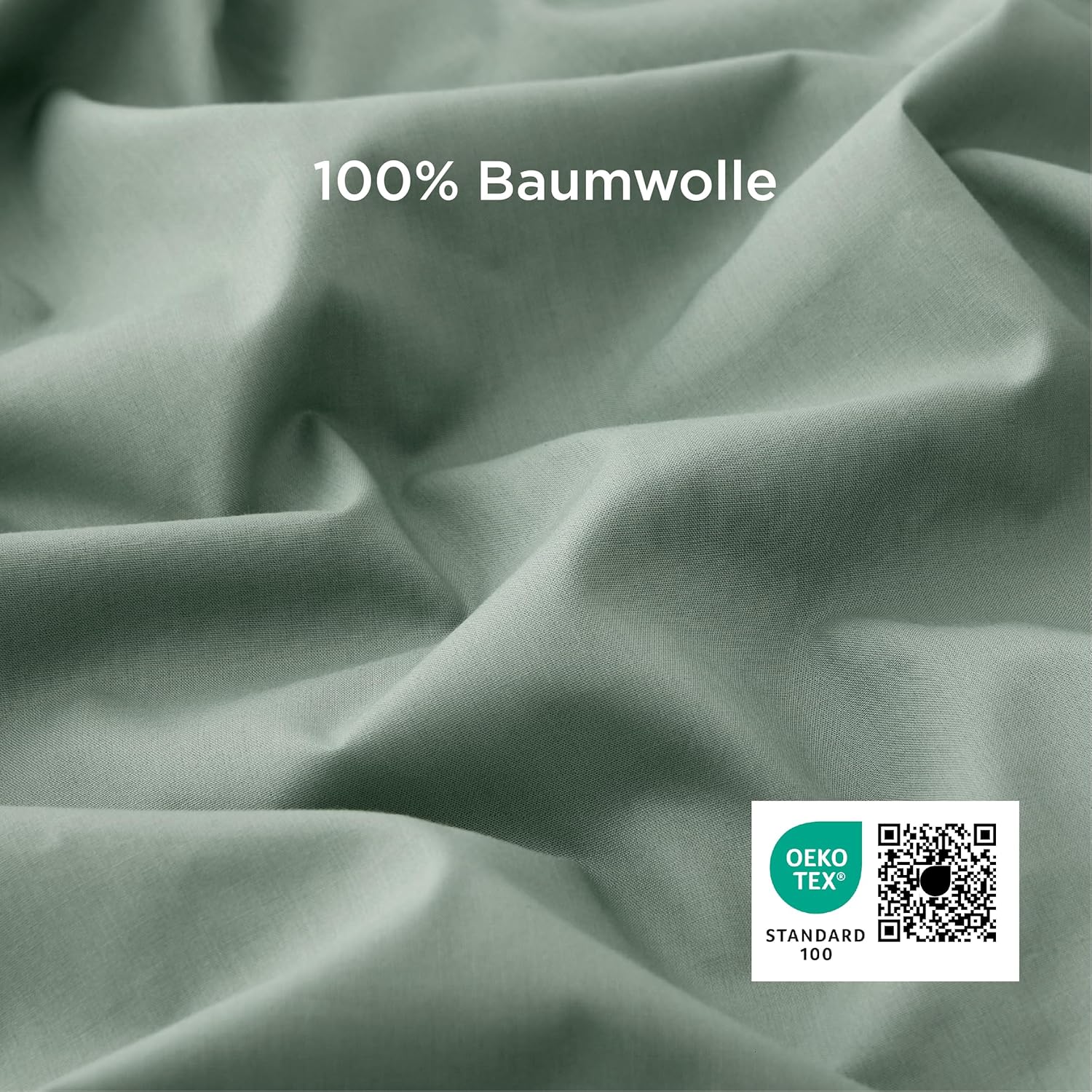Thumbnail 2 de BEDSURE Bettwäsche 135x200 Baumwolle 4-teilig Salbeigrün