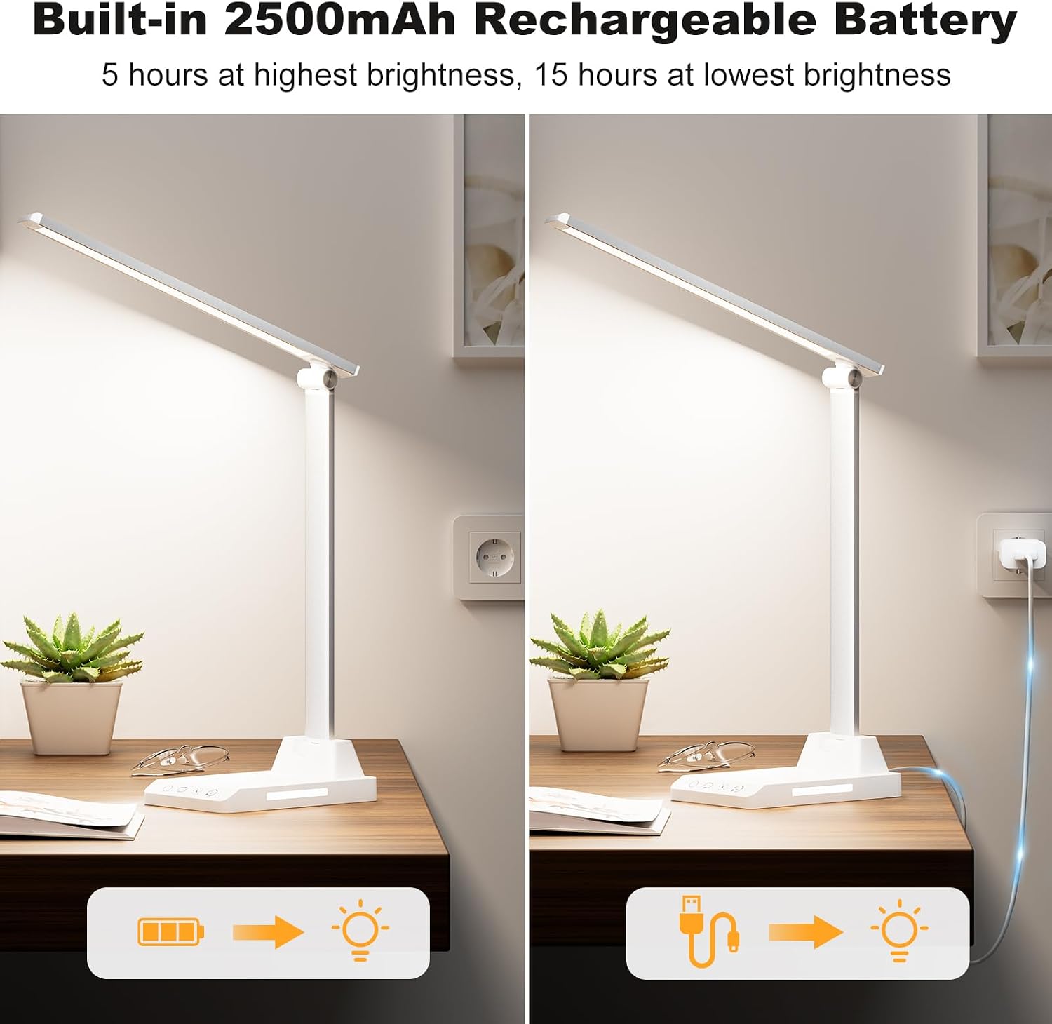 Detalle de Lampada da scrivania LED senza fili 2500 mAh