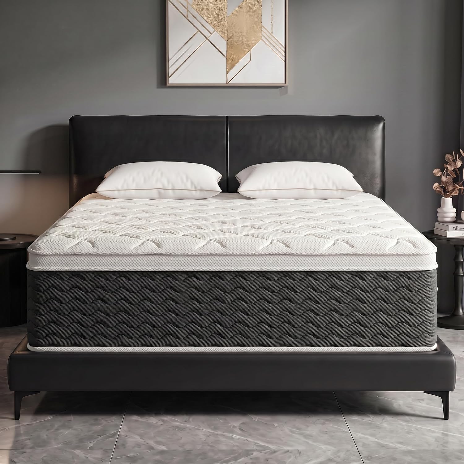 Detalle de Vraolia 12-Inch Queen Hybrid Mattress, Gel Memory Foam and Pocket Springs