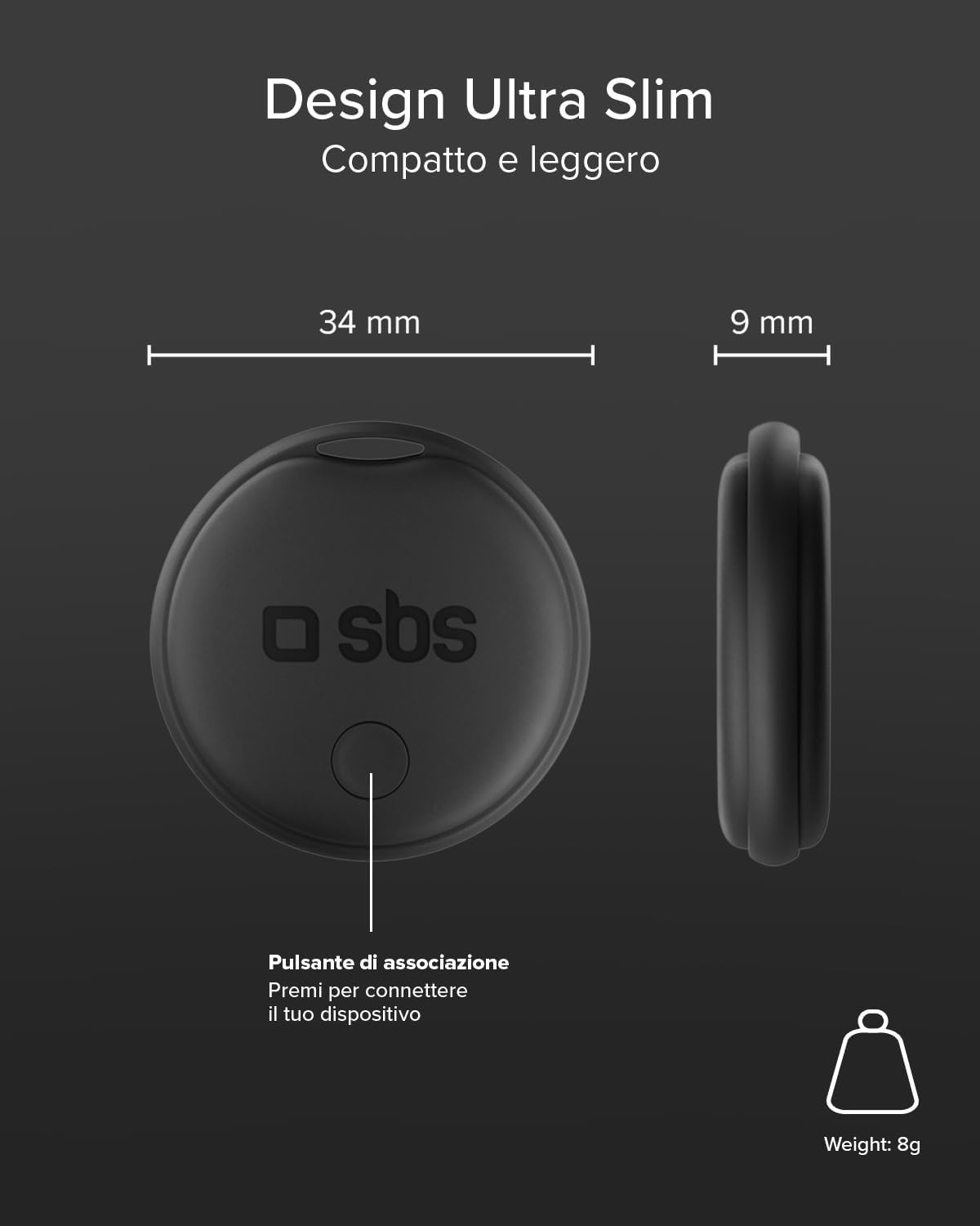 Detalle 2 de SBS Track My Dual Kit 4 localizzatori 34 mm