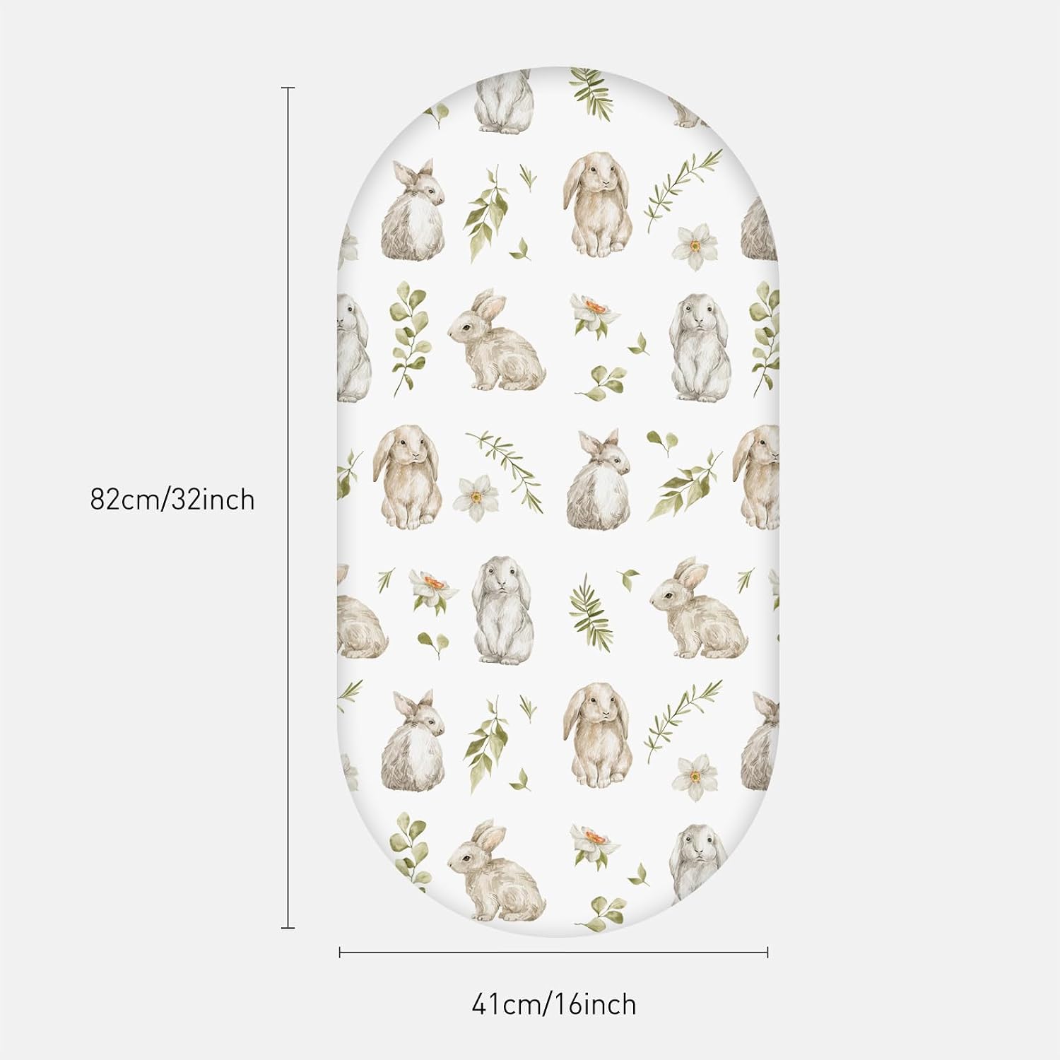 Thumbnail 3 de Moses Basket Sheets 82 x 41cm – 4 Pack Fitted Bassinet, Oeko-tex100, Rabbit Style