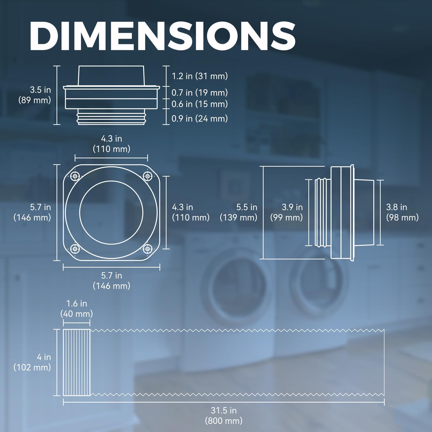 Thumbnail 5 de JEEVONY Magnetic DV180 Dryer Vent Connector