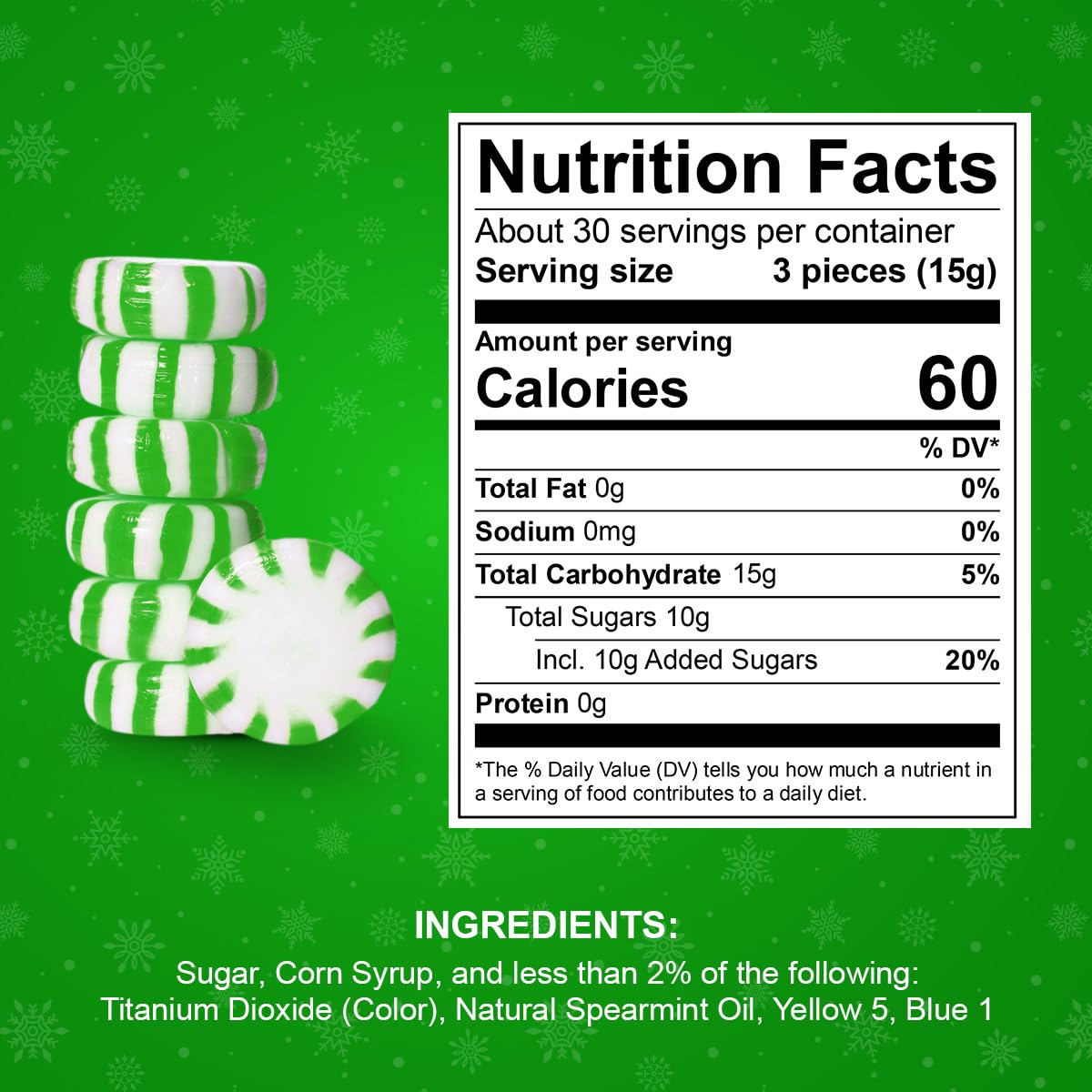 Detalle 2 de Yumzo Starlight Spearmint Candy, Individually Wrapped Hard Mints, 1 Pound