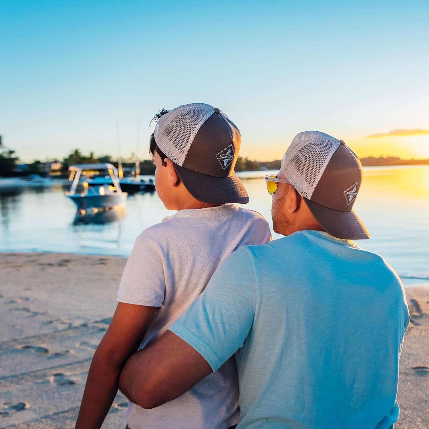 Detalle de Soulbuddy Baseball Trucker Cap – 2er Partnerlook-Set für Vater–Sohn bzw. Mutter–Tochter