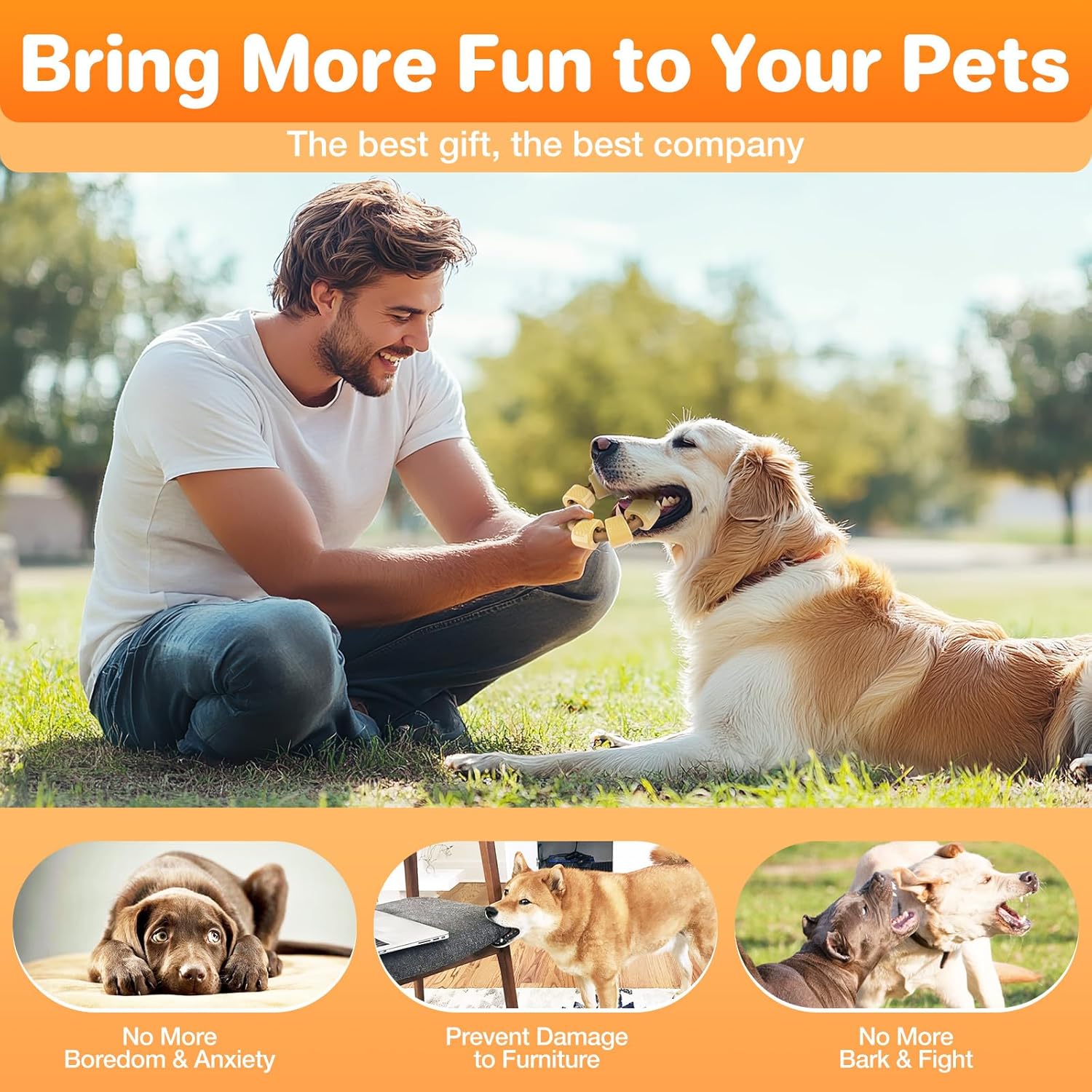 Thumbnail 2 de RUXAN Puppy Teething Toys – Ring Dog Chew for Aggressive Chewers