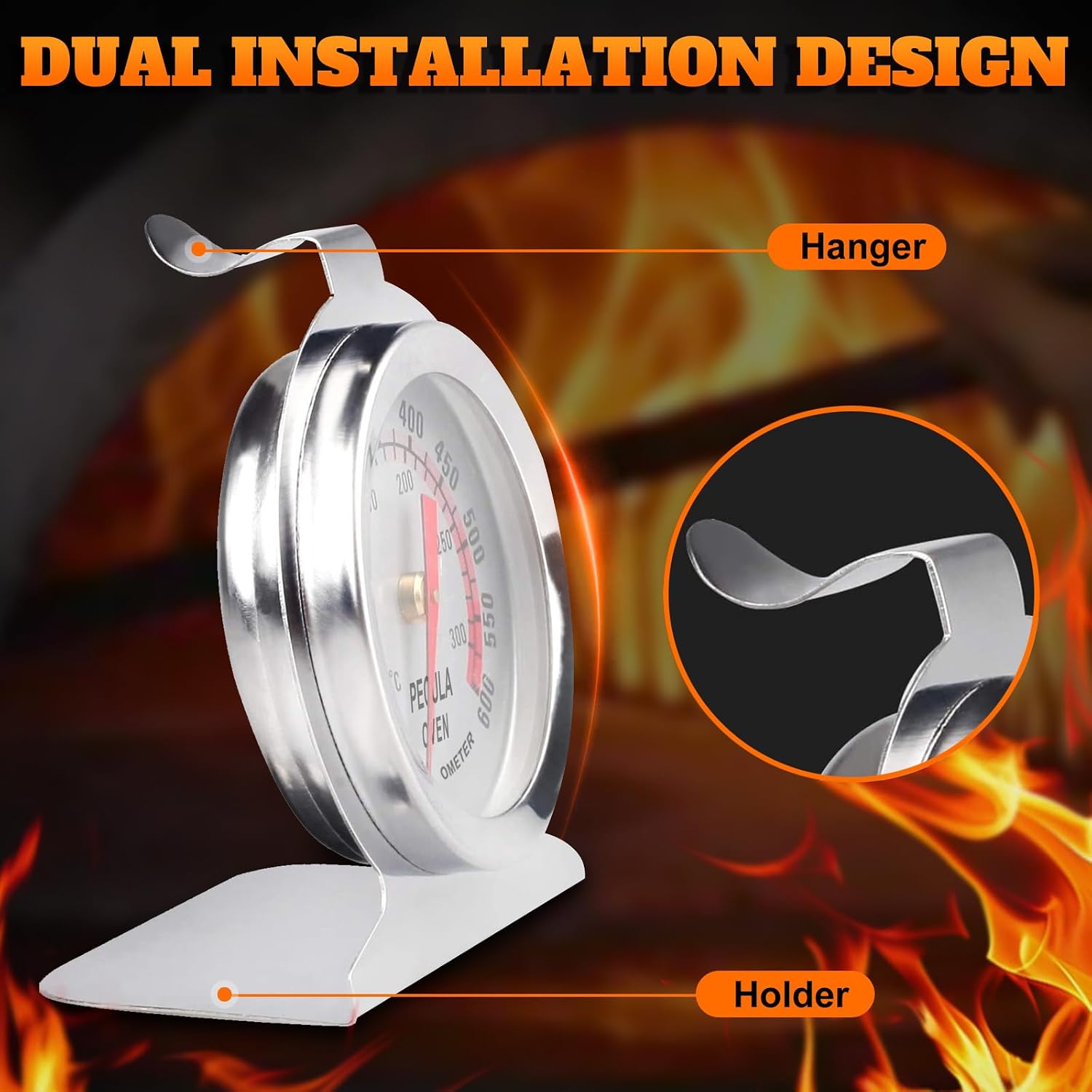Detalle de Oven Thermometer 50–300°C Instant Read Stainless Steel