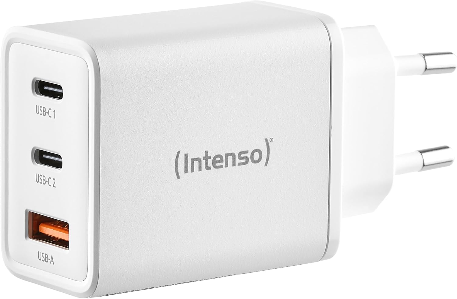 Detalle de Intenso W65ACC GaN Netzteil (65 W) – 3-Port USB-C & USB-A Ladegerät mit PD 3.0, PPS & QC 4.0