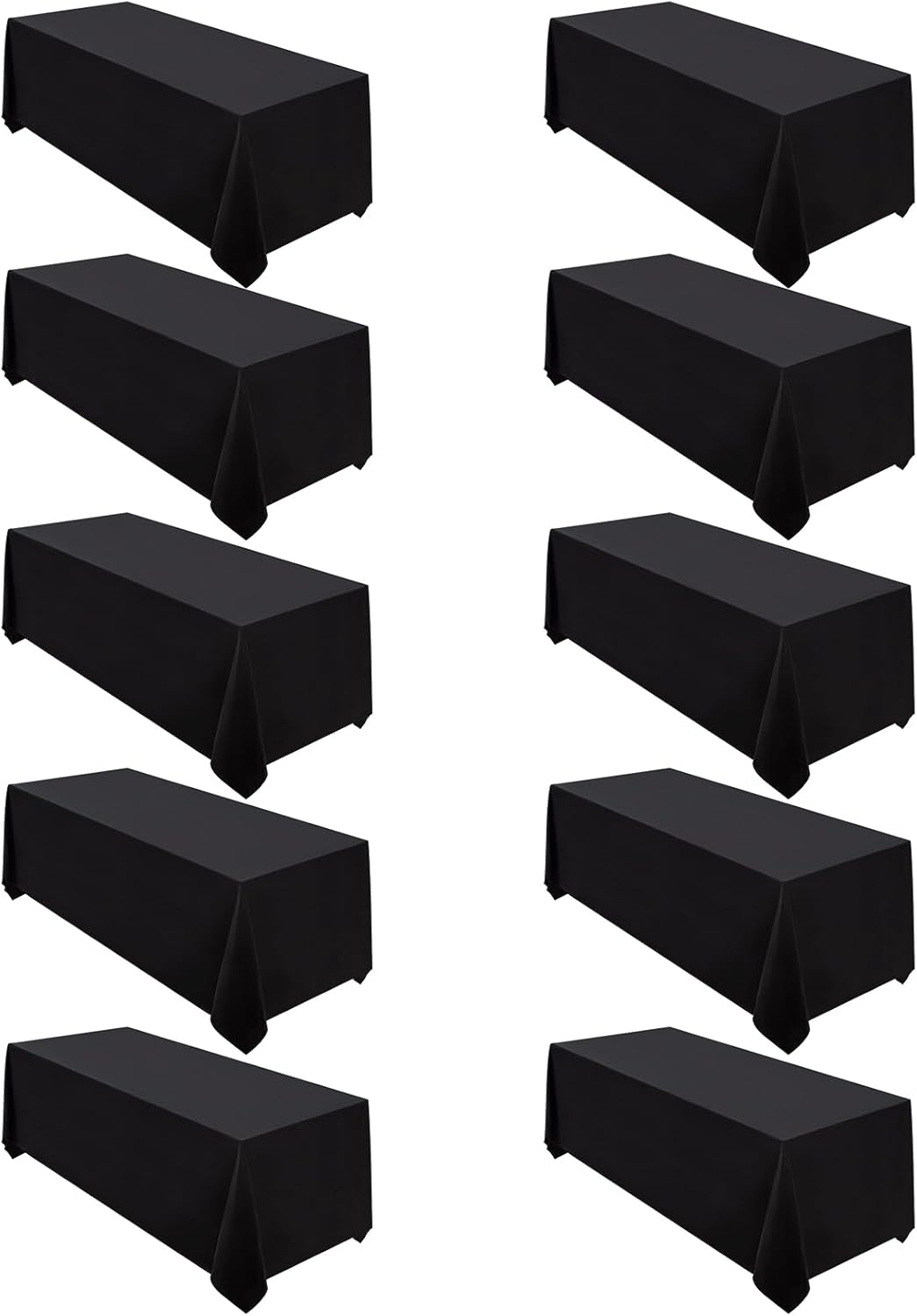 Detalle de Surmente 10 Pack Black Tablecloth 90 x 156-inch: Durable, Versatile Polyester Rectangular Table Covers