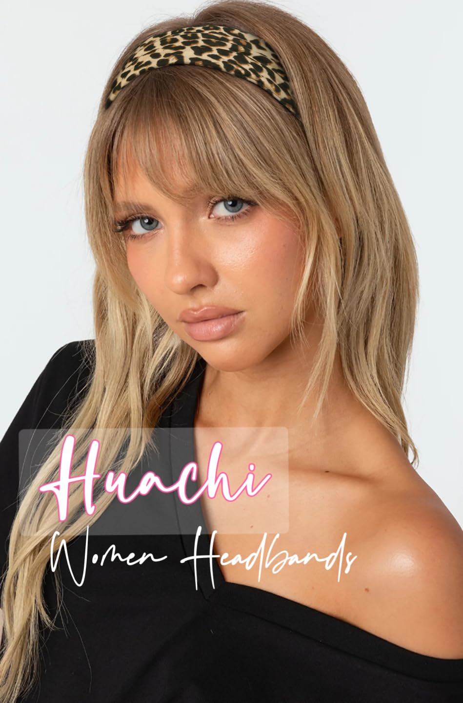 Detalle de Huachi 16-Pack Non-Slip Women’s Headbands (Cheetah Print & Stripes)
