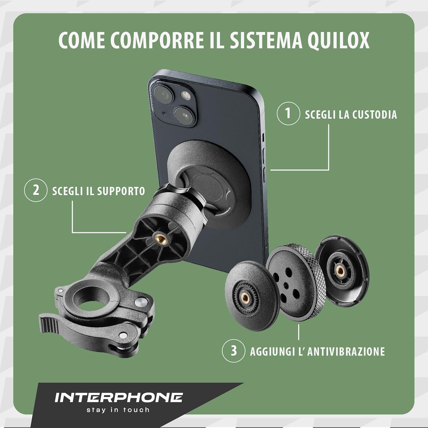 Thumbnail 4 de INTERPHONE QUIKLOX Porta cellulare auto Rotazione 360°