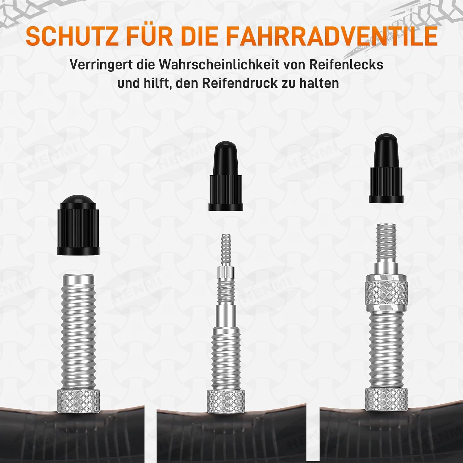 Detalle de HENMI Fahrradventil Adapter Set – Allround-Ventiladapter-Kit mit Sortierbox