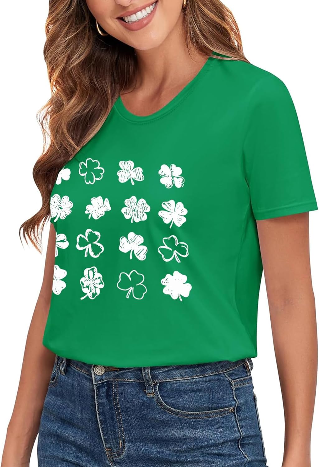 Detalle de SEDEX St Patrick's Day Tops Women Shamrock T Shirt – Soft, Slim-Fit St. Patrick’s Day Tee