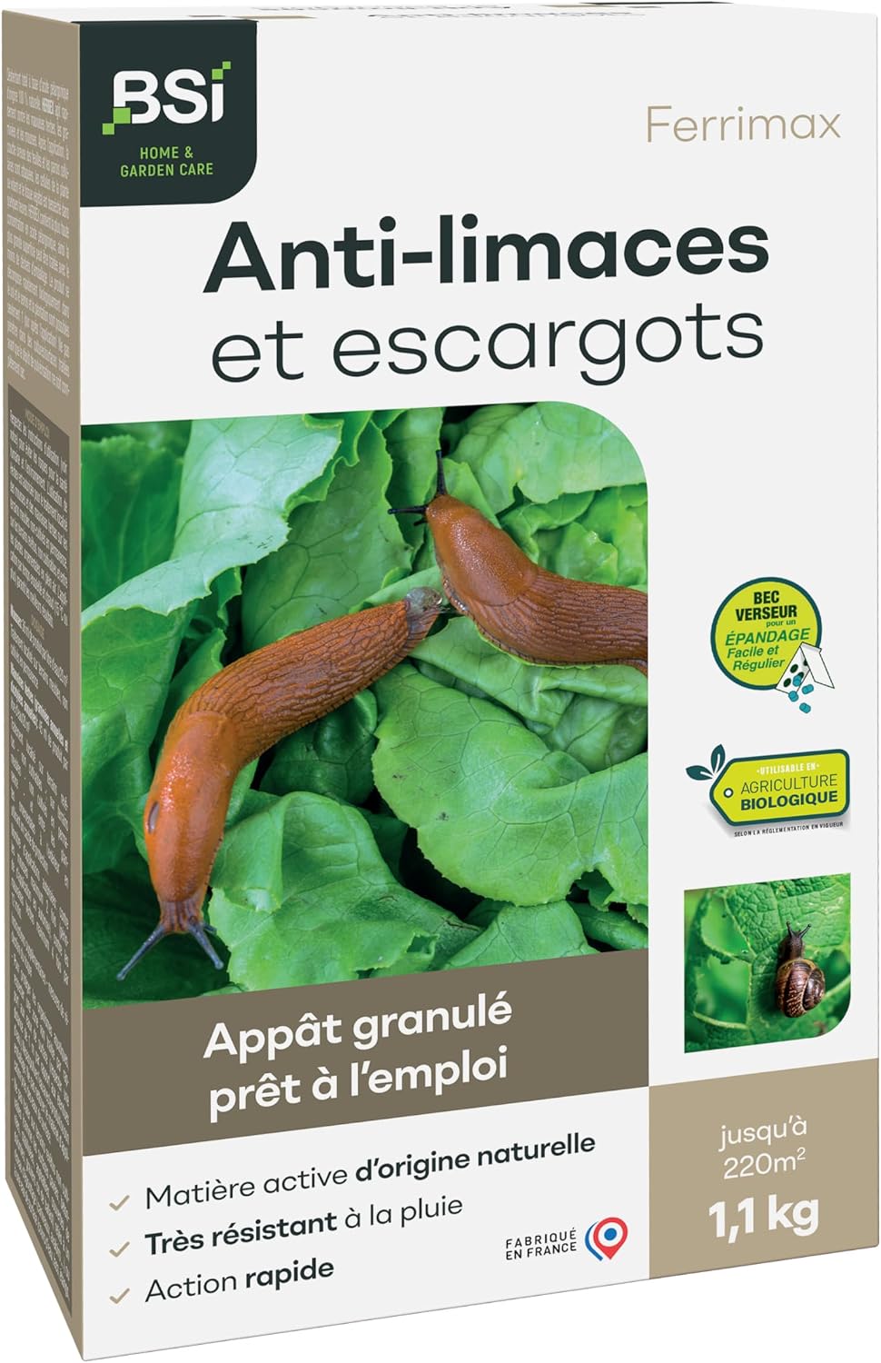 Detalle de BSI - Anti-Limaces, Protection Contre Les limaces et escargots – 1,1 kg