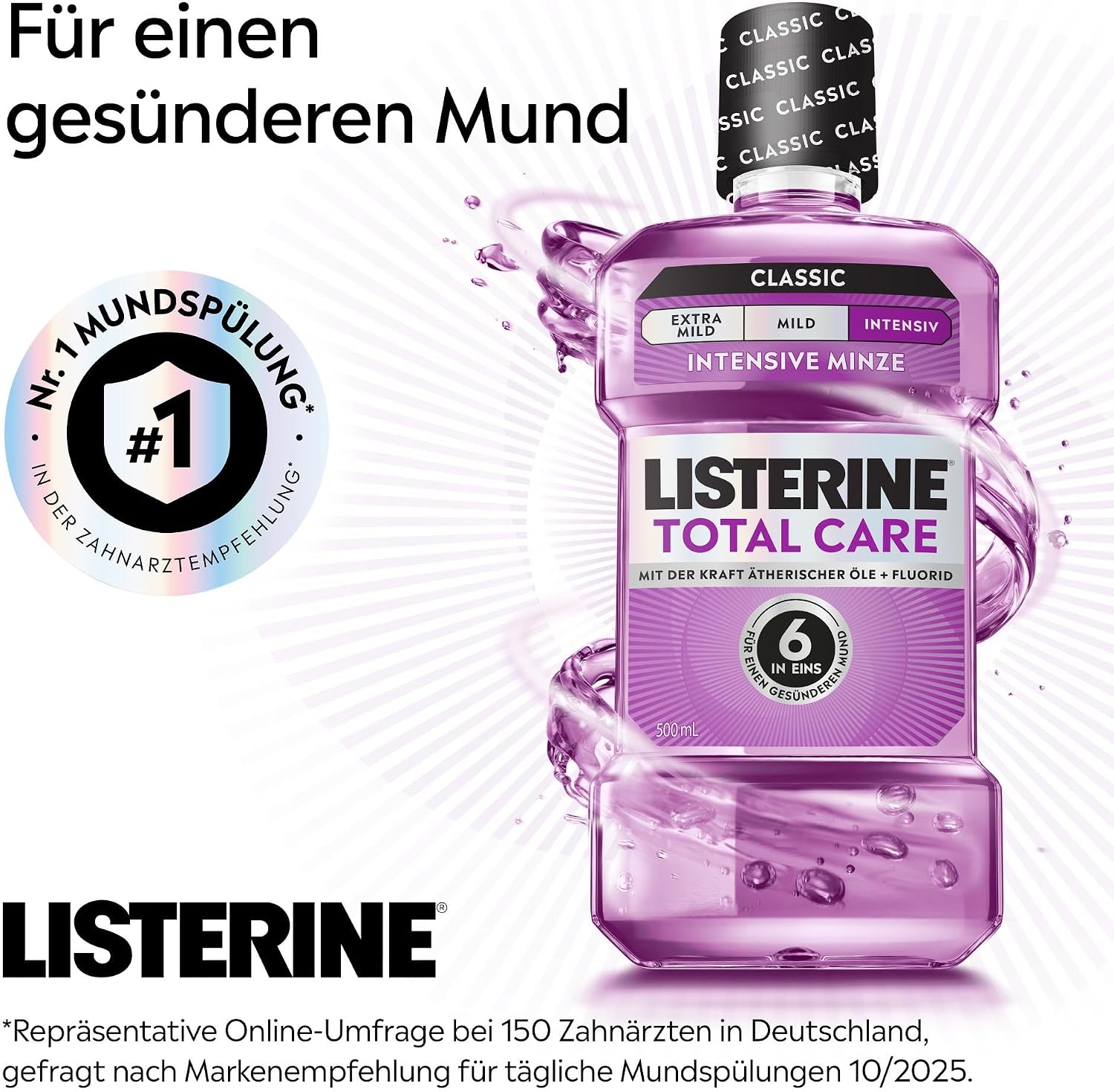 Detalle 2 de LISTERINE Total Care Mundspülung 6×500 ml für Kariesschutz 🦷