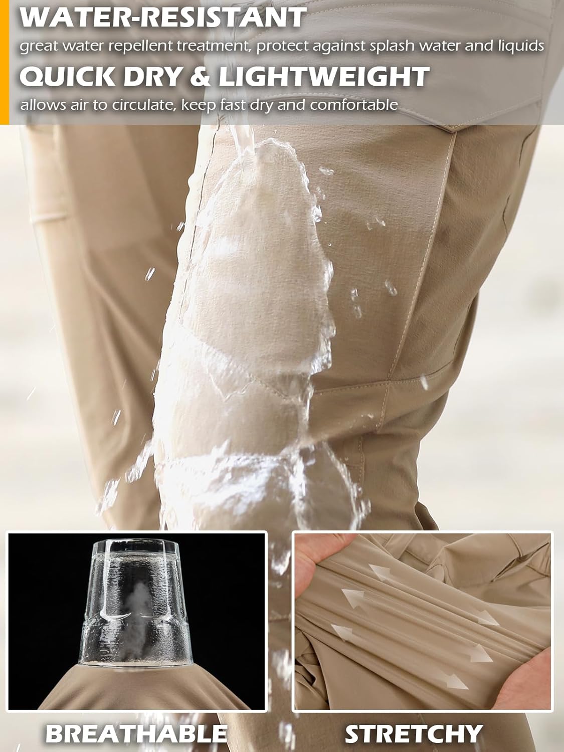 Thumbnail 3 de CARWORNIC Men’s Quick Dry Tactical Hiking Pants with Water-Resistant Fabric and 9 Pockets