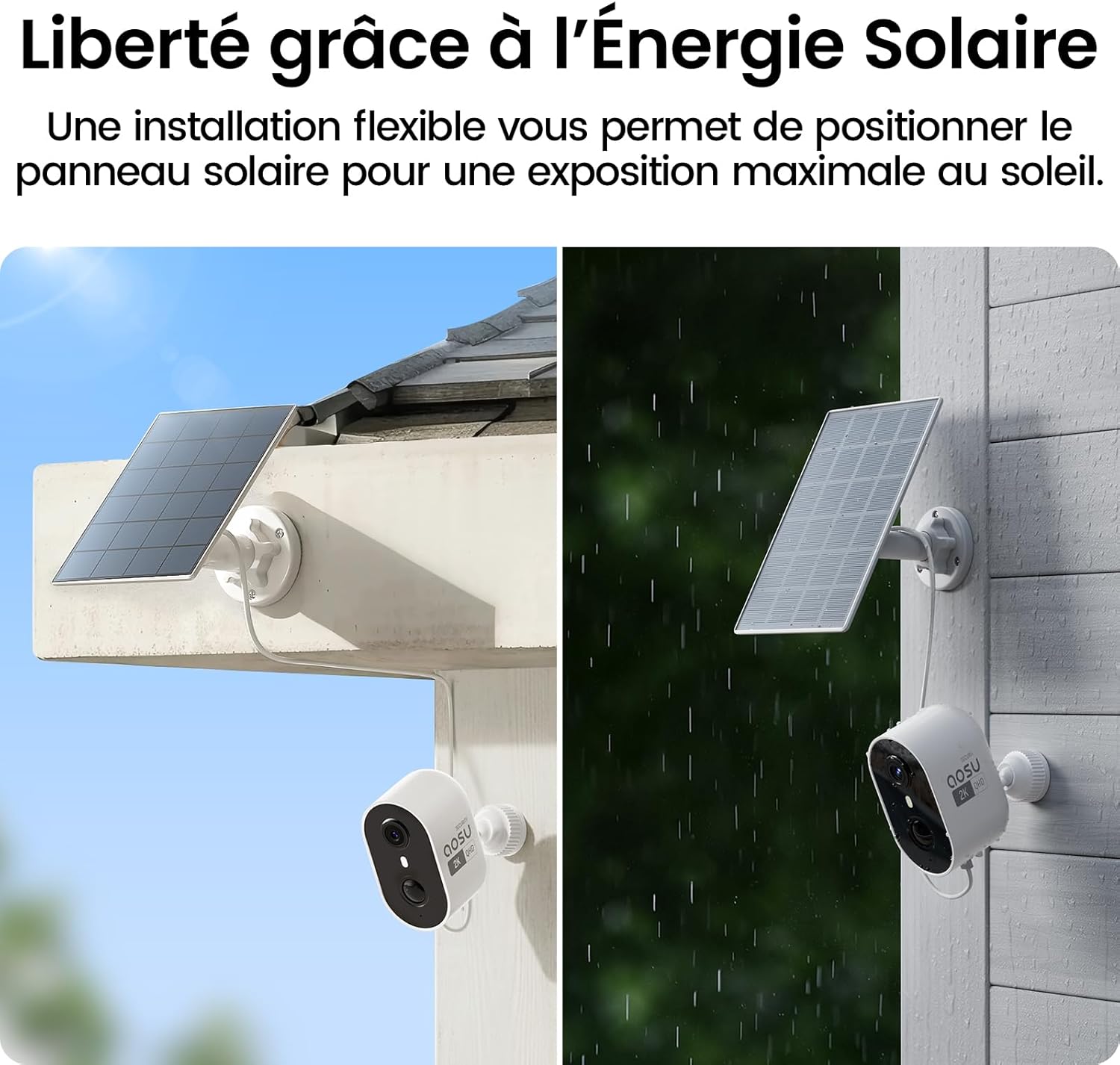 Thumbnail 5 de Aosu 2K Caméra Surveillance WiFi Extérieure Sans Fil Solaire — Kit 2 Caméras + aosuBase 2.0, 32 Go Inclus