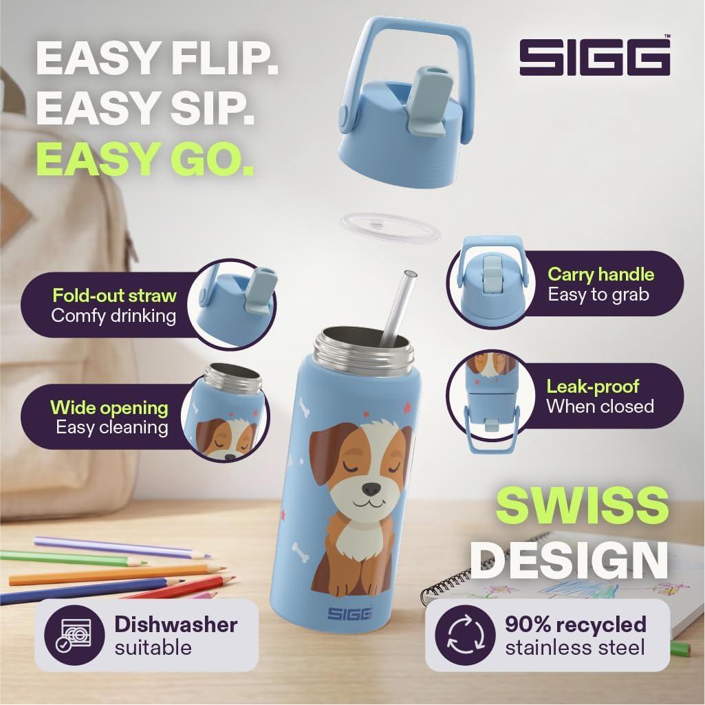 Detalle de SIGG SHIELD THERM FLIP Dream Big insulated bottle, 0.5L, with straw