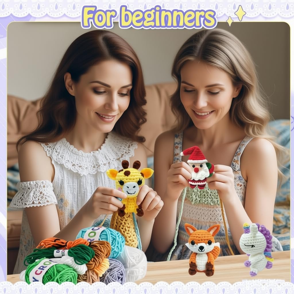 Thumbnail 3 de ZSDSZDZY 6Pcs Crochet Kit for Beginners: A Hands-On Path to Cute Animal Creations