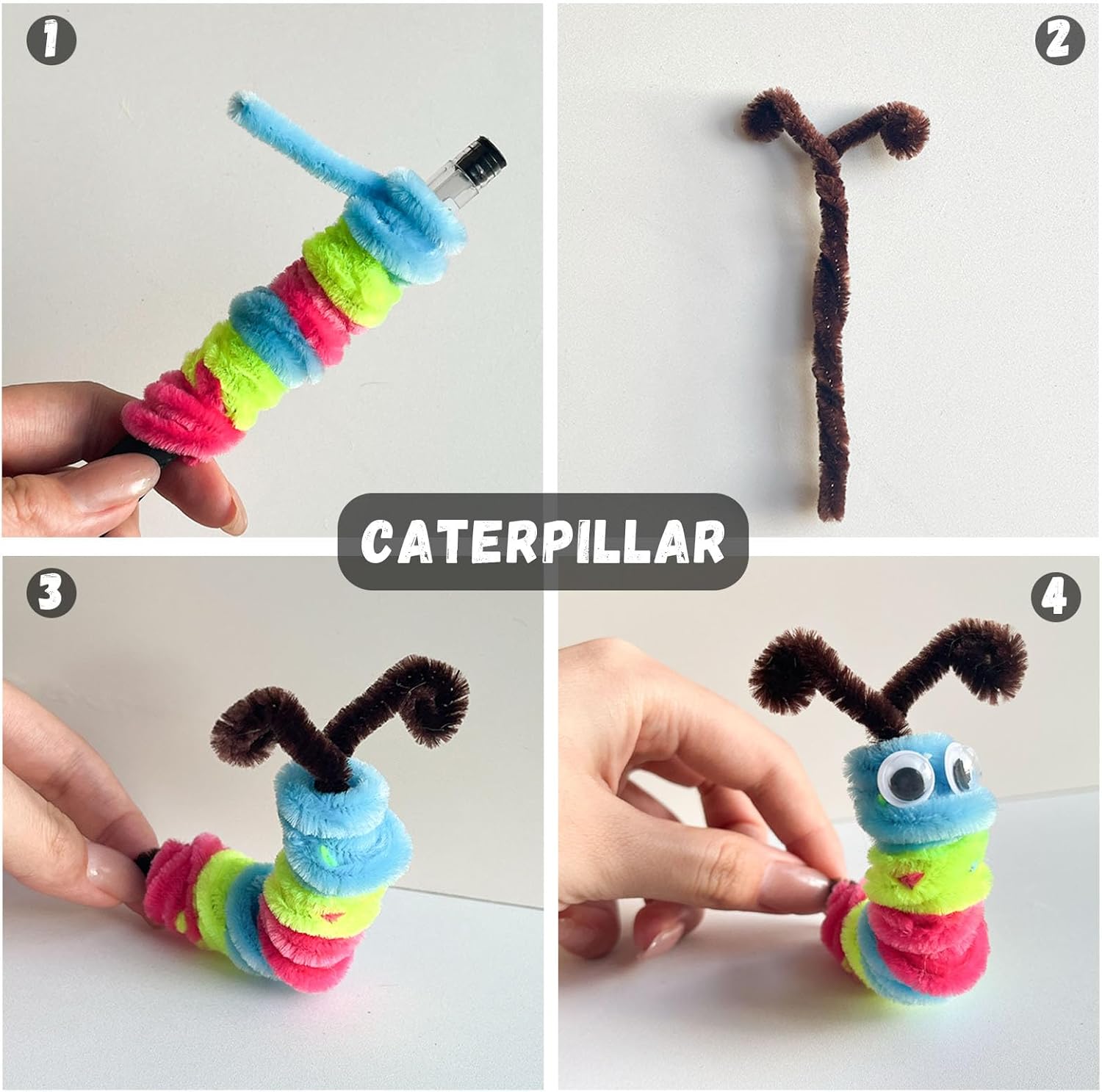 Thumbnail 4 de Pipe Cleaners Craft Bulk 200-Piece Chenille Stems Set for Kids, Fidget Toys & DIY Room Decor