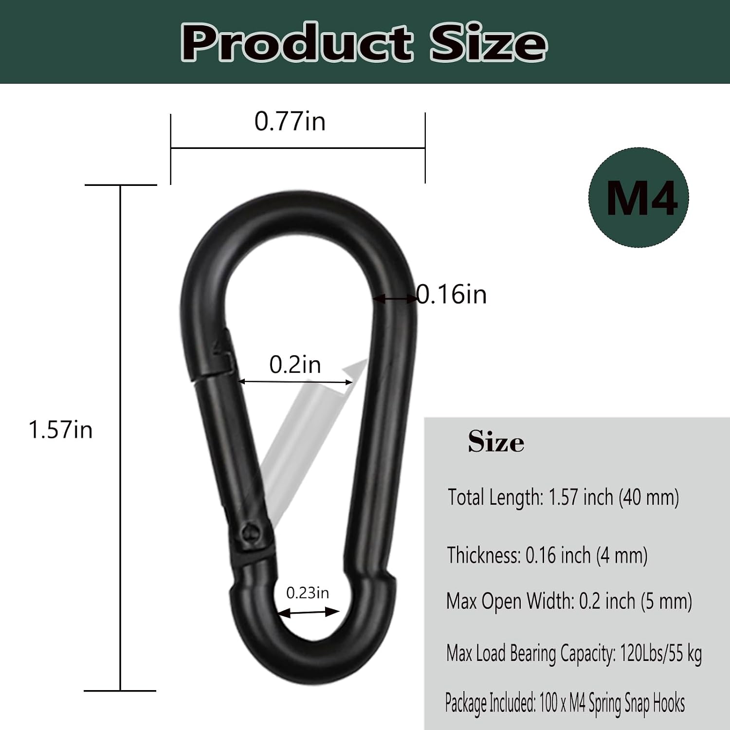 Detalle de Spring Snap Hook Carabiners, M4