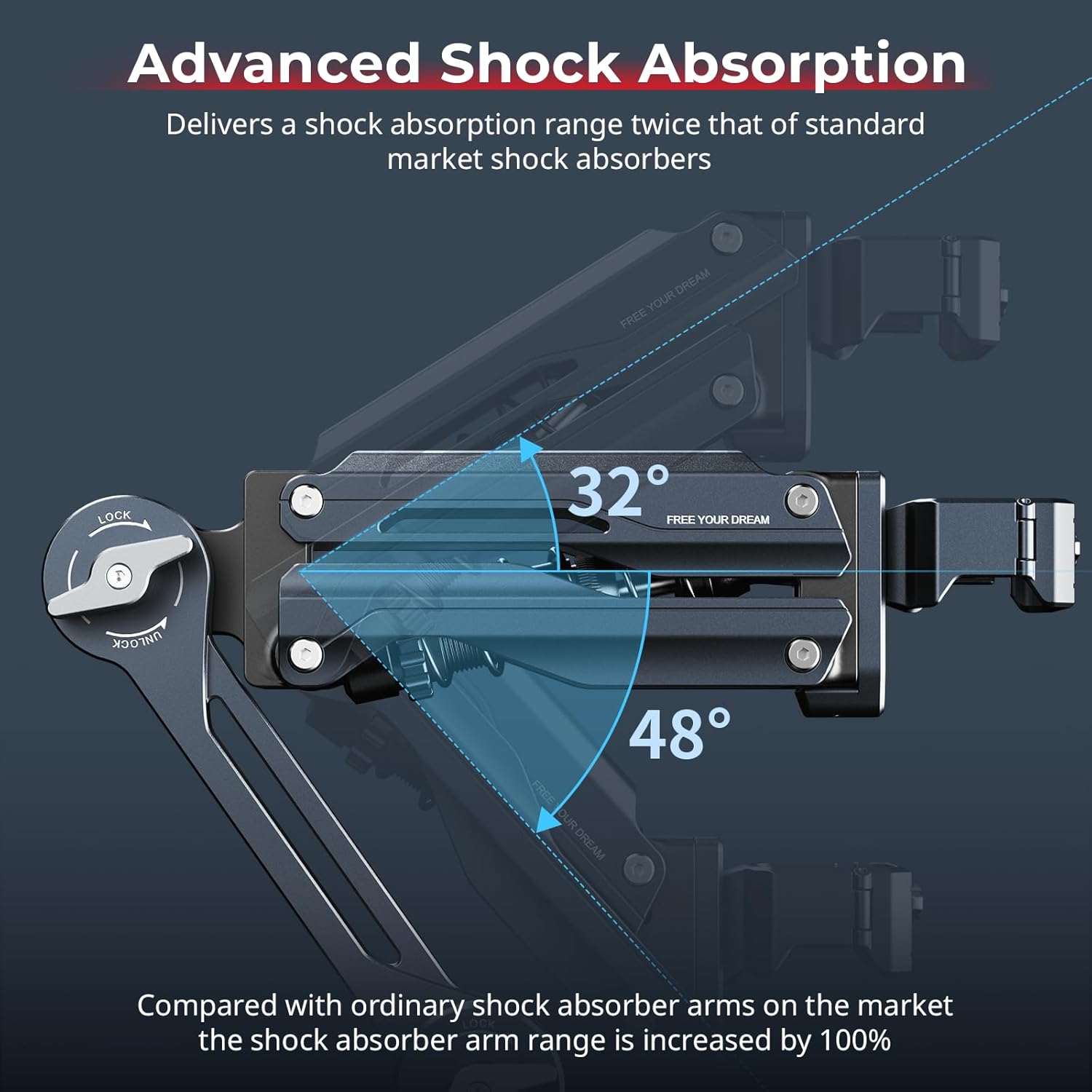 Thumbnail 2 de SMALLRIG Mini Shock Absorber Arm 4-inch Vacuum Suction Cup (5123) for DJI Osmo Pocket 4/3, GoPro HERO13 & Insta360 X4