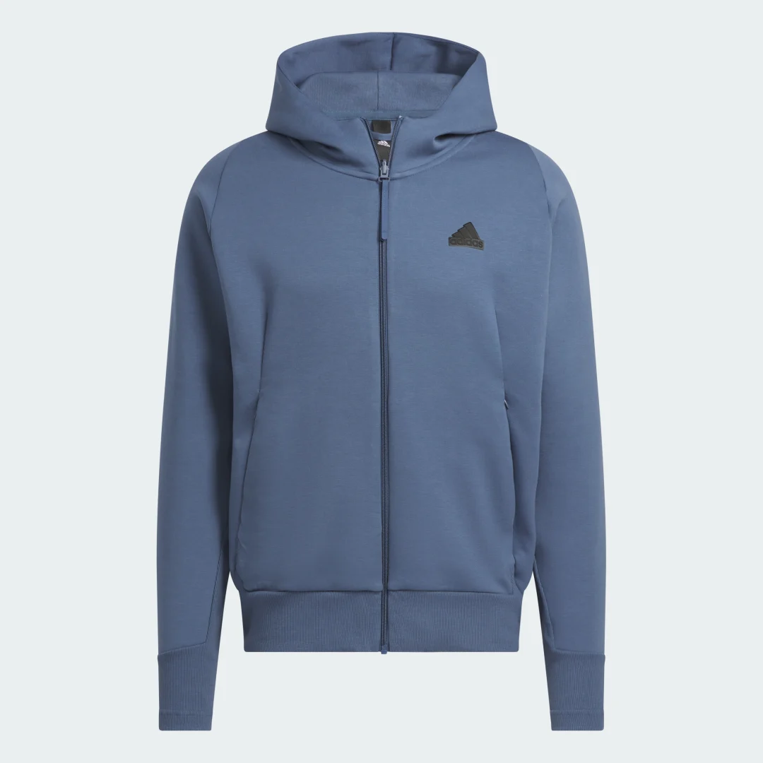 Detalle 2 de Chaqueta con capucha Z.N.E. Premium de Adidas (Azul)