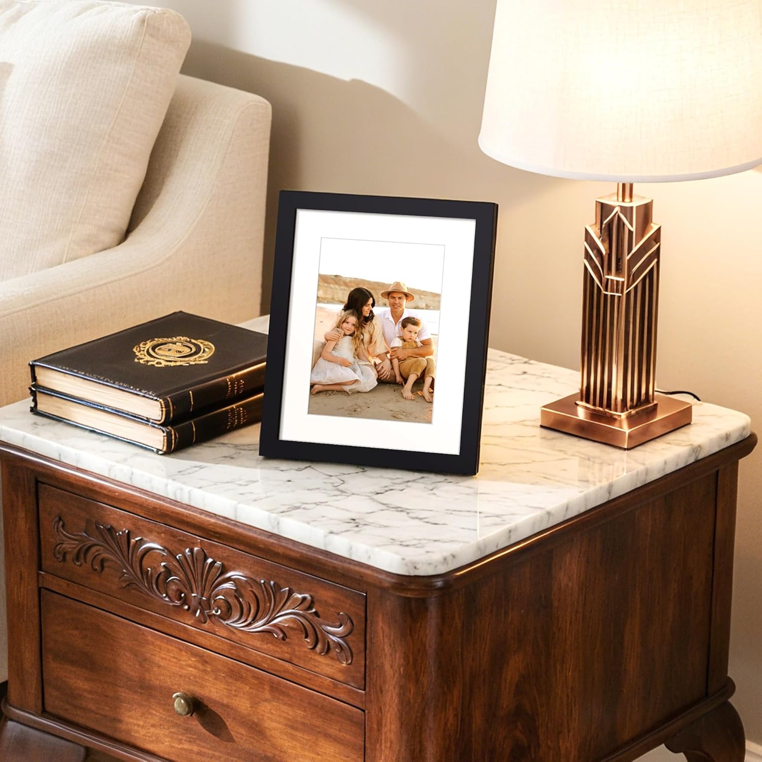 Thumbnail 1 de upsimples 7 x 9-Inch Picture Frame (Black) for 5 x 7 Photos With Mat or 7 x 9 Without Mat